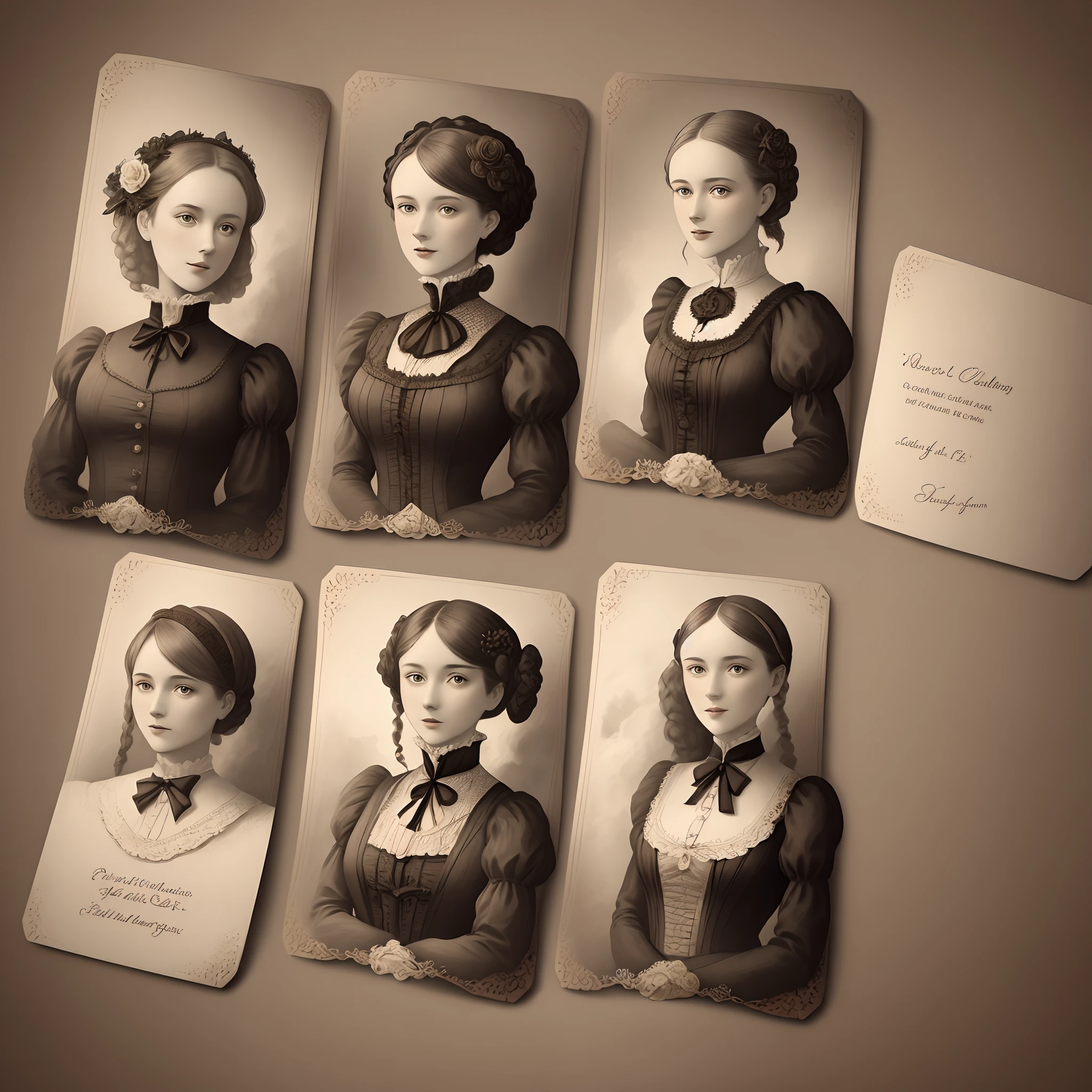 Victorian calling cards, floral