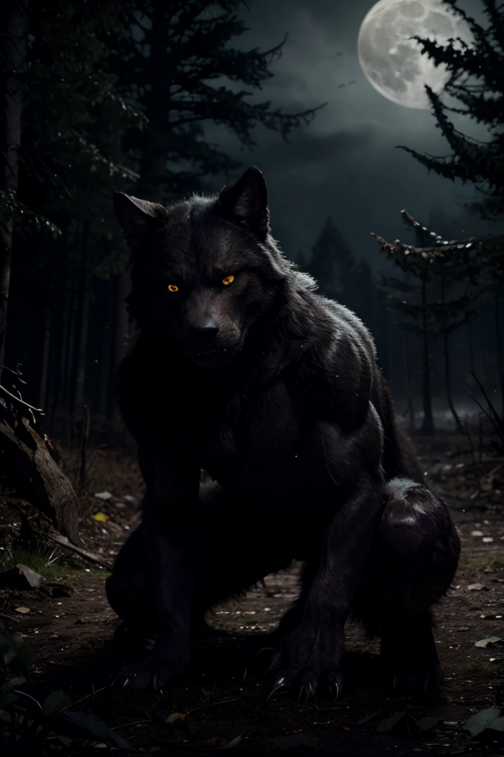 Werewolf woman warrior intricate details, HDR, beautifully shot, hyperrealistic, sharp focus,  megapixels, perfect composition, high contrast, cinematic, atmospheric, moody