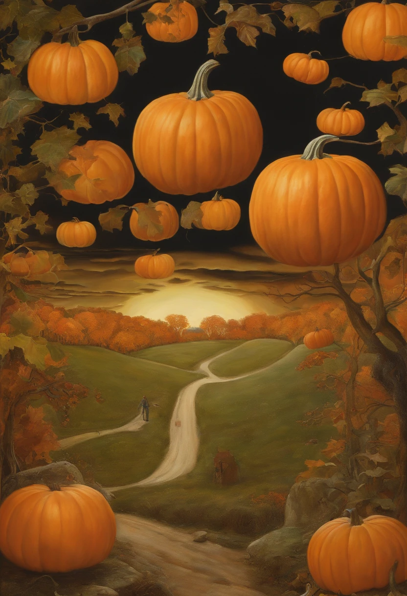 world, halloween, earth, pumpkin, Surrealism, modern, Carl Larsson, Action painting, stereogram