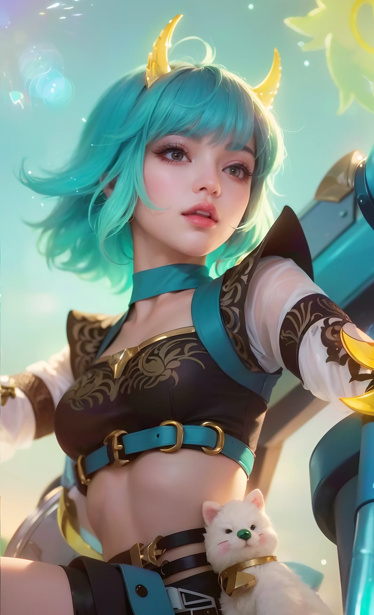 (8k, RAW photo, photorealistic:1.25) ,( lipgloss, eyelashes, gloss-face, glossy skin, best quality, ultra highres, depth of field, chromatic aberration, caustics, Broad lighting, natural shading,) looking at viewer with a serene and goddess-like happiness