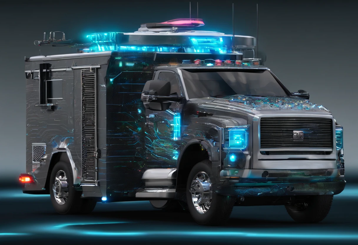 (An RV towing a yacht:1.5), Every camper, An RV, Every camper ::, There was a female driver in the car::, The driver is a female driver, There were two boys in the car, Realistic ::,,mechanical structure,,full bodyesbian,bird's eyes view,Aerial view,rays of shimmering light, --AR 9:16 --V 5.1 --Original style -