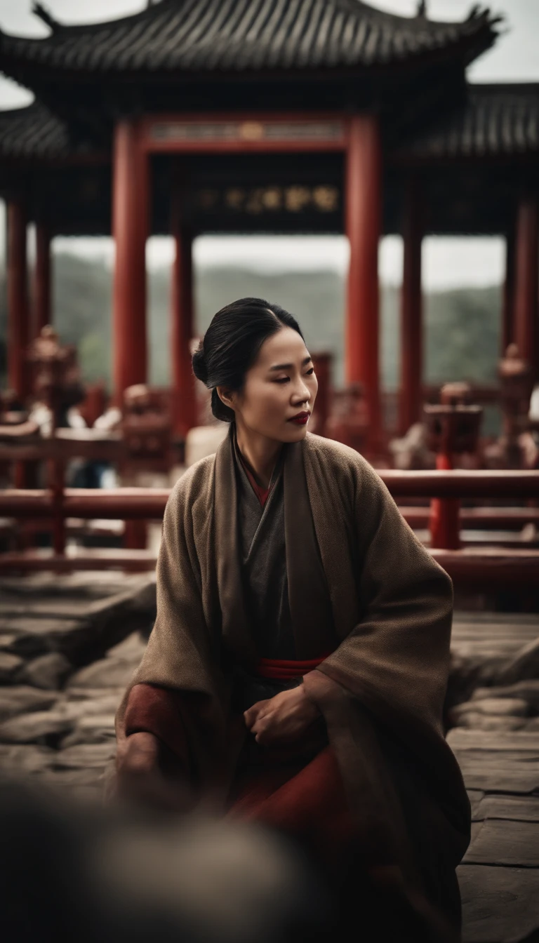 Traditional Chinese landscape、reddish