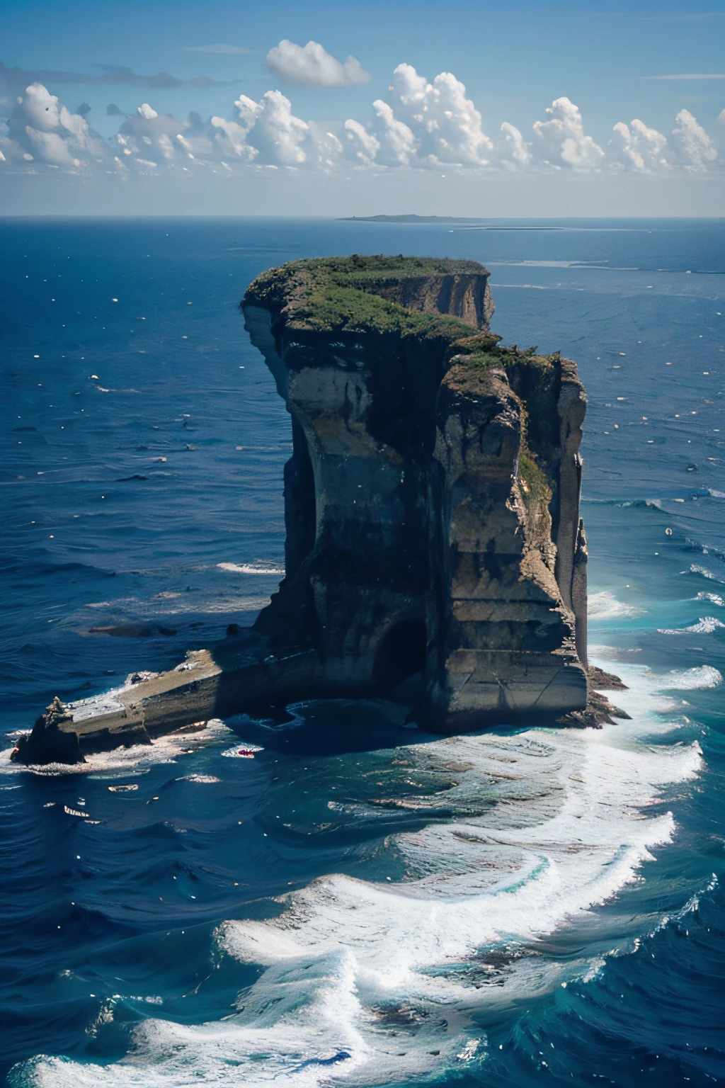 Huge collapsed ocean, Shades of blue, a sense of depth, Rough water. Facial formation can be observed,With hazy beauty ·