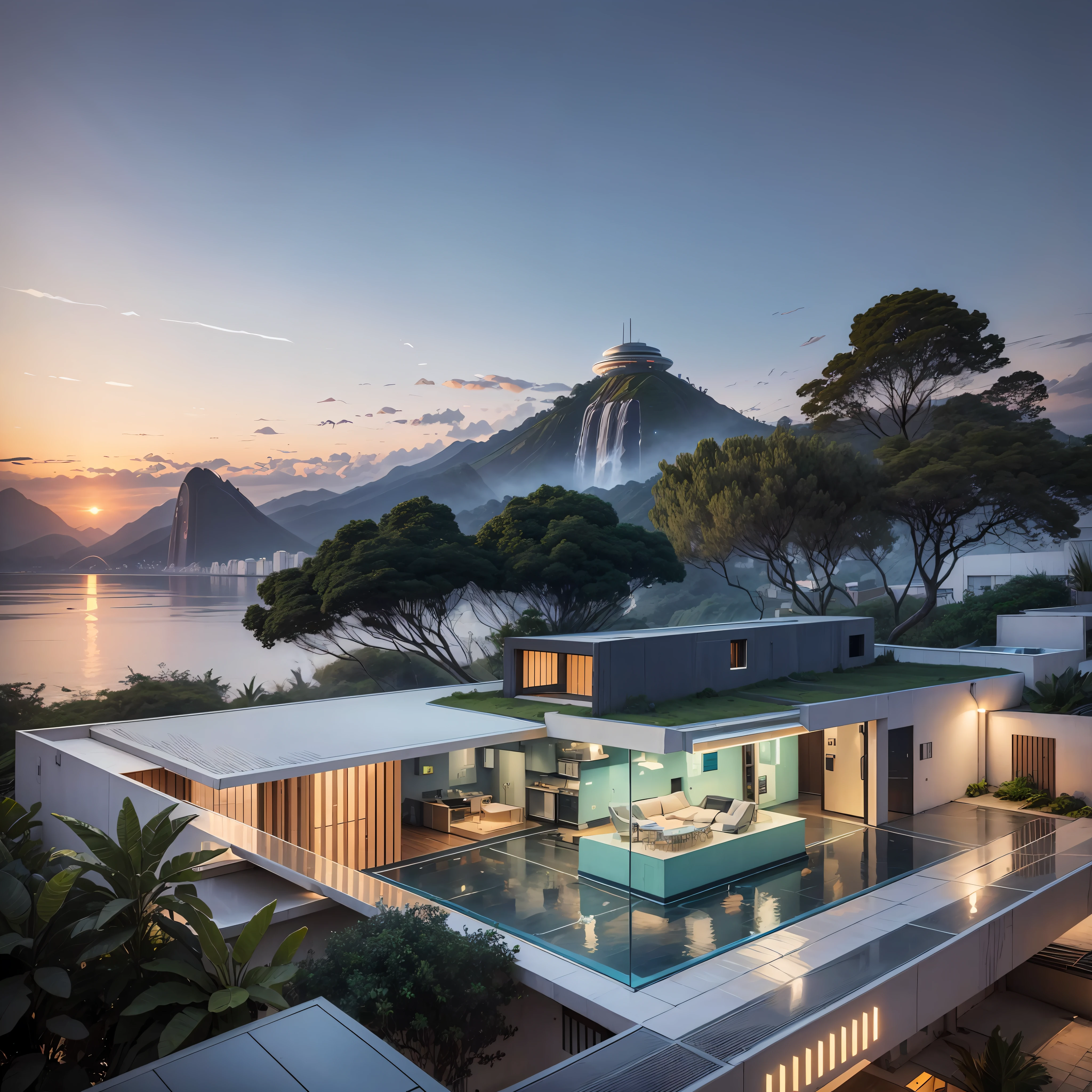 A futuristic house, 8k, near Christ the Redeemer of Rio de Janeiro --auto --s2
