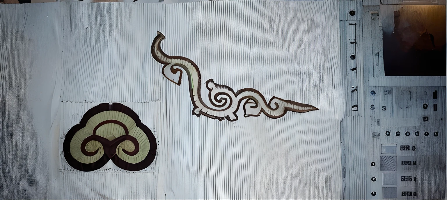 Short skirt made of raw cotton fabric, with dragons painted blue