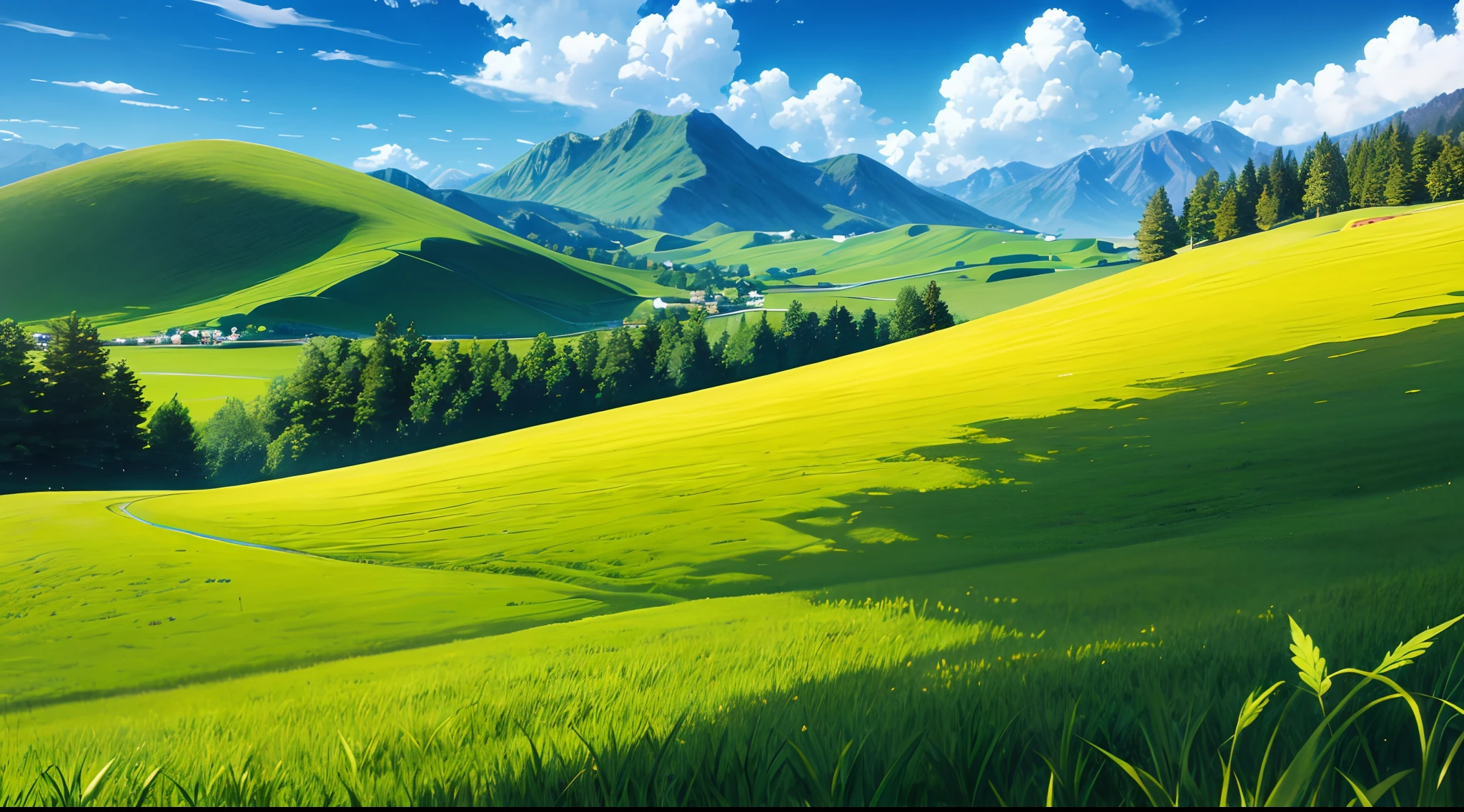 Create a wallpaper from the default Windows XP desktop wallpaper that replaces normal grass with marijuana