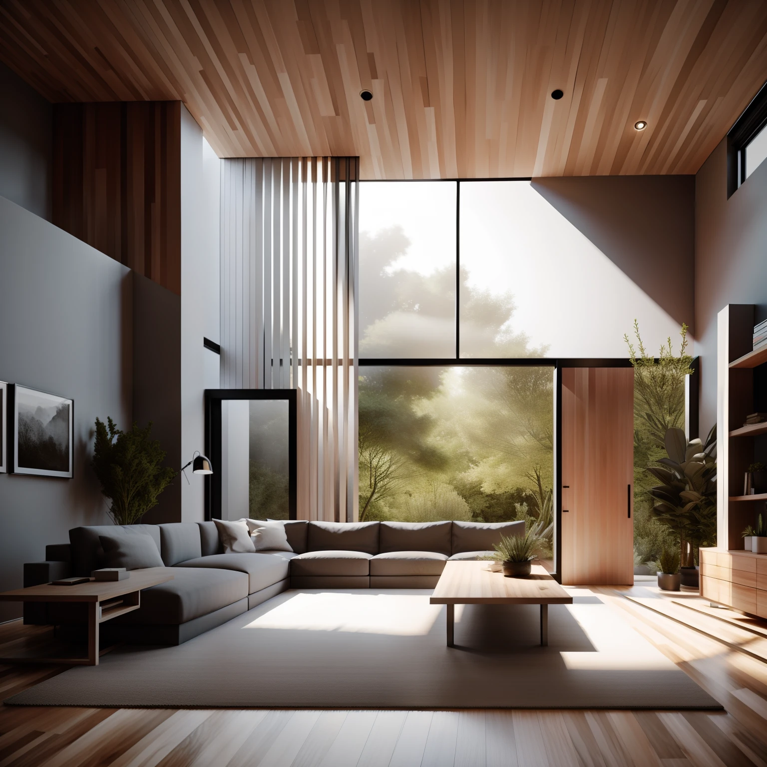 INTERIOR DESIGN,insanely detailed wide angle architecture photography, cozy contemporary living room,(bright warm sunlight 1:0.1), award-winning contemporary interior design, scenery, a table, chair, Indoors, wooden floor, Window, restaurant, east asian architecture, Sliding Doors, lamp, architechture, woods, Nature, a cup, plant,INTERIOR DESIGN,intersting lights and shadows, Depth of field,low lighting, ,