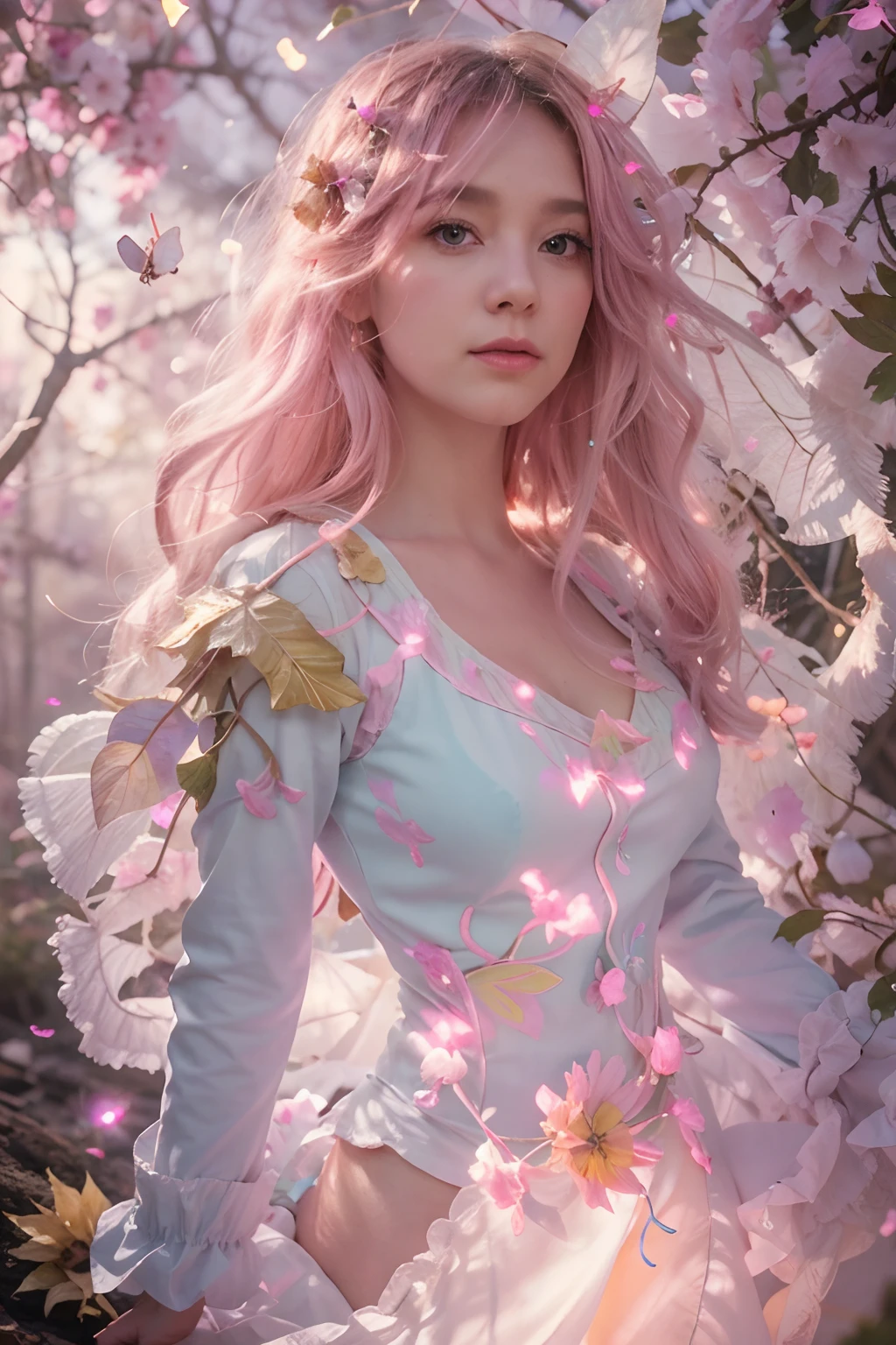 fluffy pink cotton candy gossamer mushroom trees, glowing bioluminescent rolling paths that tumble water spilling cascading rubble tumble timing padded leaves red pandas tiny yellow fairies darkness small lighted fires in circles, 24k resolution, hyperdetailed, photorealistic mythical mystical misty low foggy dews pixies porcelain elephants, fairy stories Under the sunflower tree, a woman looking up into the branches, sunny, bright white sands, blue sky, 24k fluffy pink cotton candy gossamer mushroom trees, glowing bioluminescent rolling paths that tumble water spilling cascading rubble tumble timing padded leaves red pandas tiny yellow fairies darkness small lighted fires in circles, 24k resolution, hyperdetailed, photorealistic mythical mystical misty low foggy dews pixies porcelain elephants, fairy stories