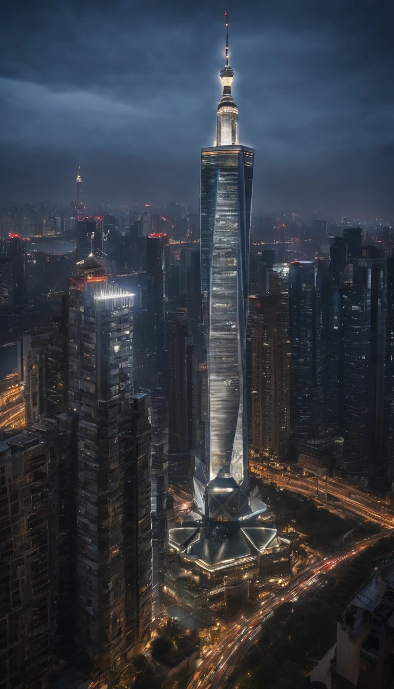 Night view of China、skyscraper