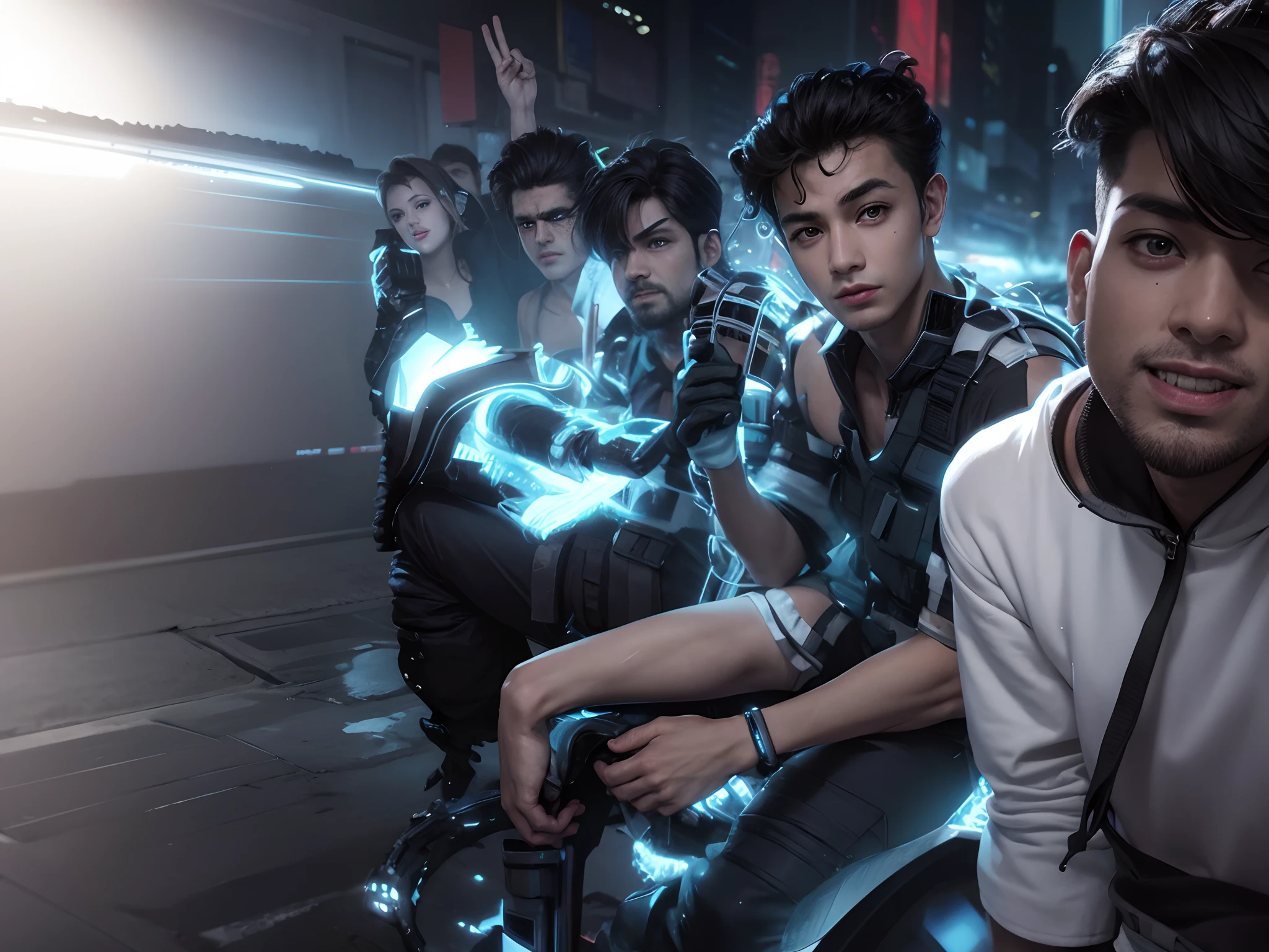 Change background cyberpunk handsome boy, realistic face,8k, ultra realistic