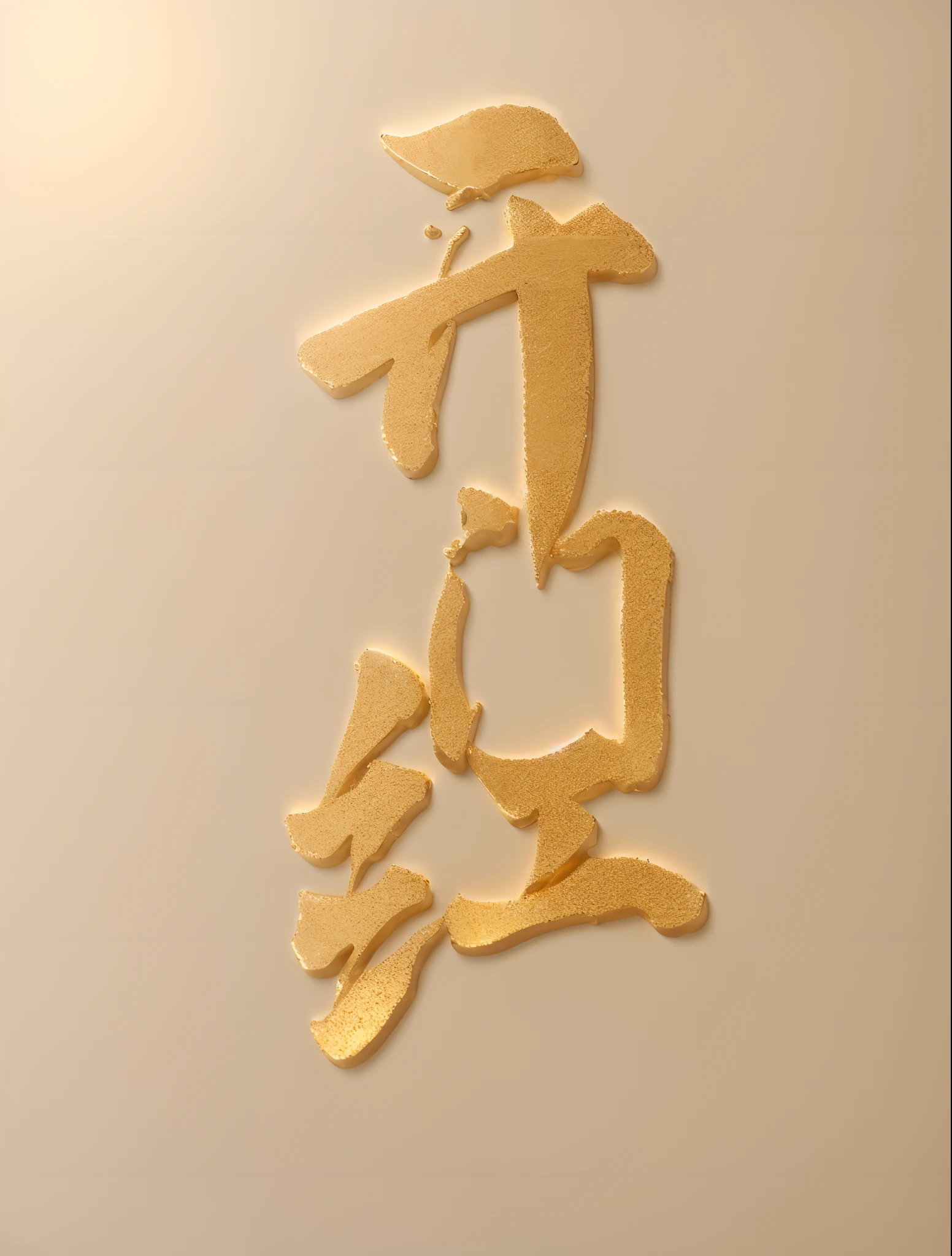 Gold, Jewellery, Ivory gold, Solid thickness, Font art, The LOGO is mounted on a white background wall, Clean background, Best detail, Best perspective, Defocus, Movie-grade light effect, 3D, C4D, Close-up, 8K
