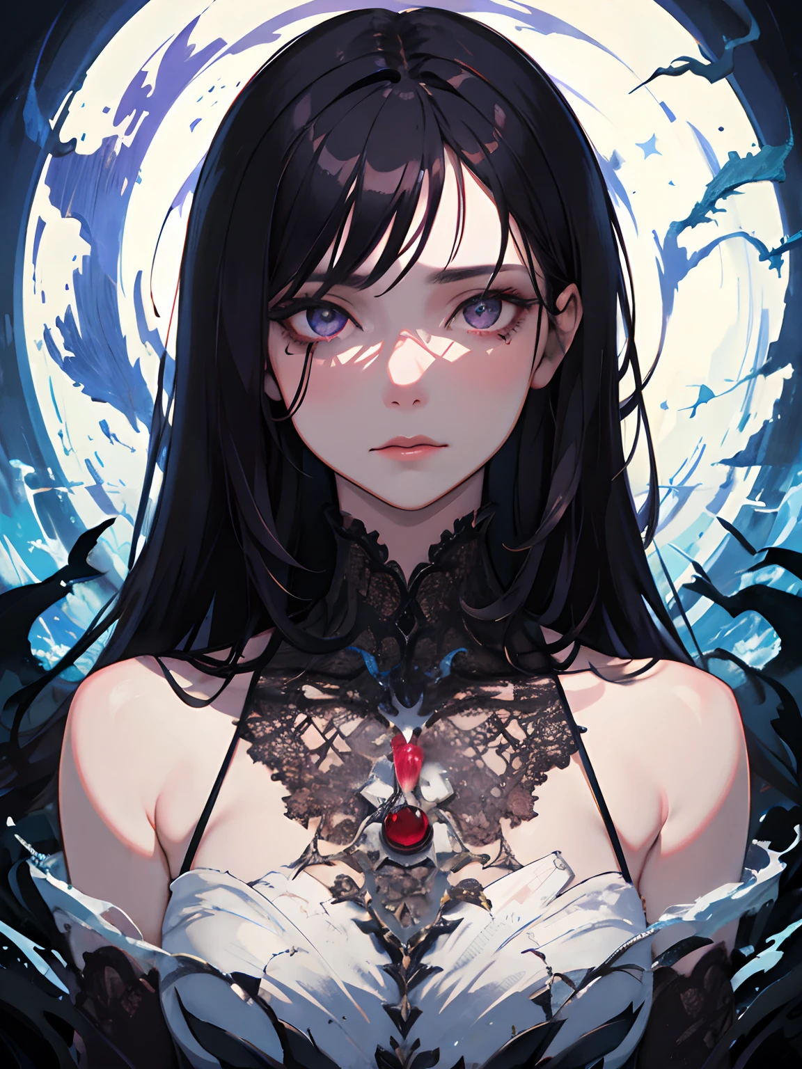 It was a female corpse, like a skull, even after a long death without the slightest sign of decay, wearing a torn white off-the-shoulder dress, and her fair and smooth skin was like a plaster statue. The neck wound of the female corpse was very neat, a line of dried blood stretched from the neck to the middle of the collarbone, and the left half of the female corpse was stamped with a strange symbol by a hot iron on the chest ravine, which should be some kind of religious imprint. Masterpiece, Best Quality, Top Quality, Ultra High, 8K HDR, 8K Wallpaper, Original, Huge File Size, Intricate Details, Keen Focus, Natural Lighting, Realistic, Professional, Exquisite, Amazing, CG, Fine Details, Beautiful Details, Colorful, Detail Skin, Fireworks, Crossover --auto --s2