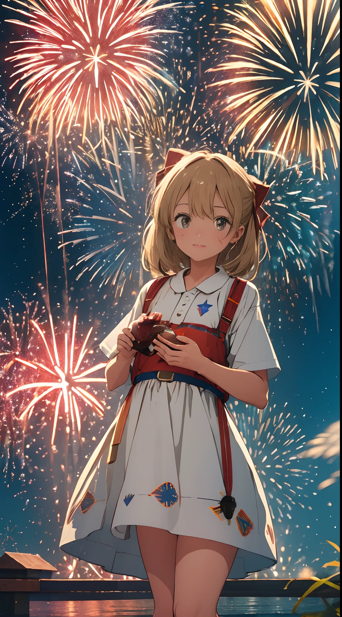 (Wide shot:1.8),, (Best quality, Masterpiece), absurderes, A high resolution, The ultra-realistice, Ultra-detailed, Perfect anatomy, (Fireworks Festival:1.8),, Beautiful night sky tilted head, ventania, Municipal lighting,((Masterpiece)), ((Best quality)), 8K, high detal, Ultra-detailed,Science fiction, fantasy, Buildings, High quality, 16k, detail, precision, Best work, So it's safe to touch. This mucus can contain air and get hairy, Or flatten under pressure, So it changes shape in various ways in the bottle. This slime is cute, Sometimes it bounces off the bottle or forms a heart shape.Alien Infusion Beverage, out-of-this-world drink, alien elixir, extracts, rare extraterrestrial plants, infused ionized energy, distant nebula, Served in a glowing glass vessel, hdr, Food photo mycelium,symetry, designs, art,Vintage bottle, Shanghai overseas,camp,Cute,  water splash, Splash, Looks delicious,blood spatter,microcosm,A glittering bottle on the table,Explosion,Racche, whole,Terrarium,Weathered, Retro,Beautiful girl, dress