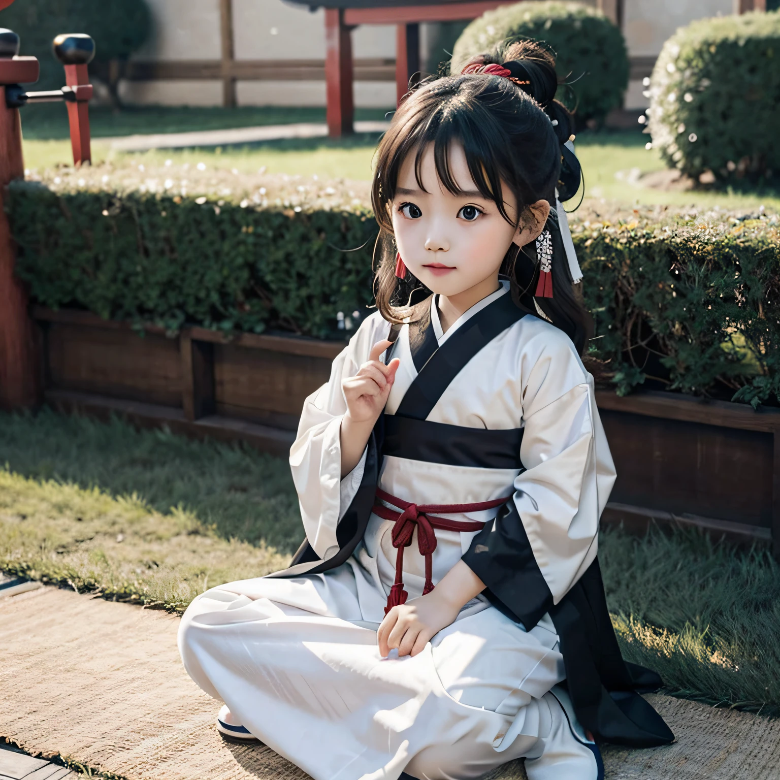 Manga court style A cute 3 year old Chinese girl in Hanfu