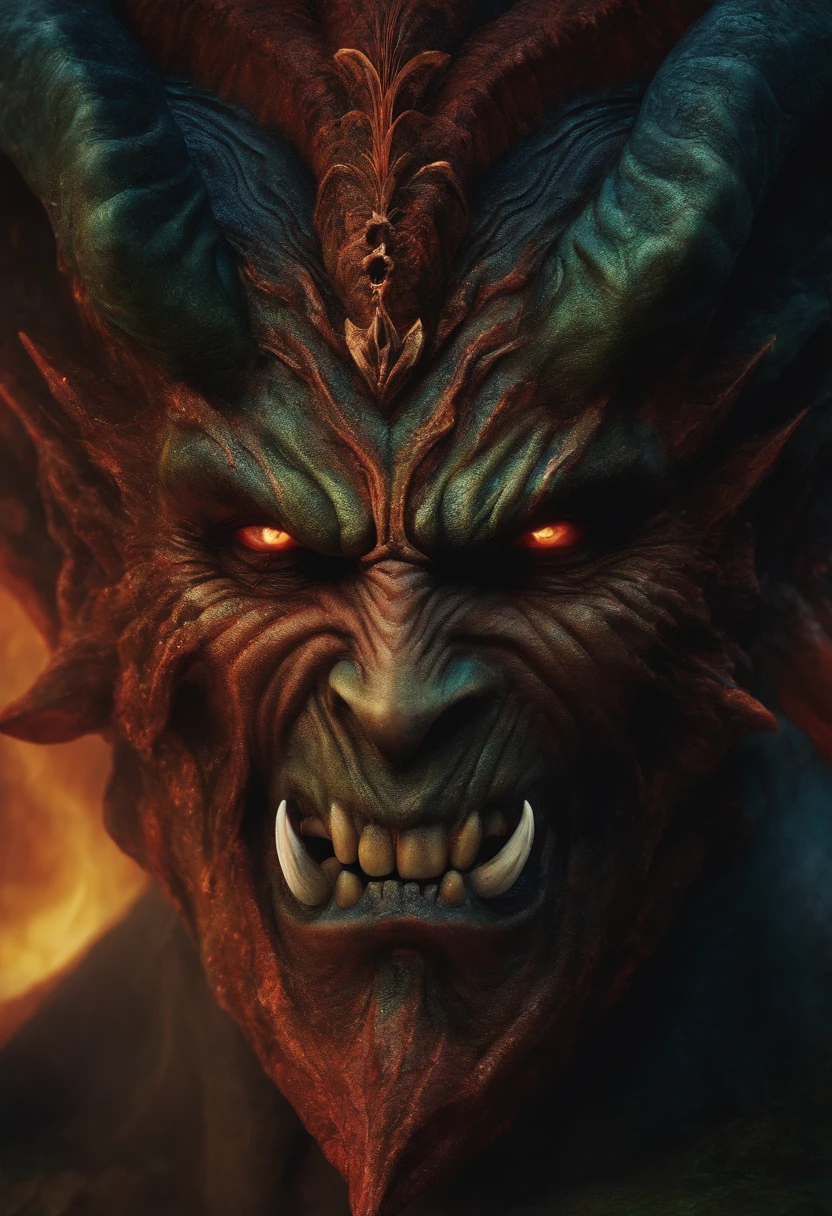 rostro de ogro combinado con un demonio enojado