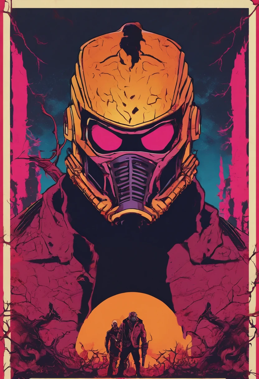 hauntingly scary starlord  - a menacing starlord, his suit adorned with rusted spikes and twisted vines, his haunting gaze piercing through the darkness."