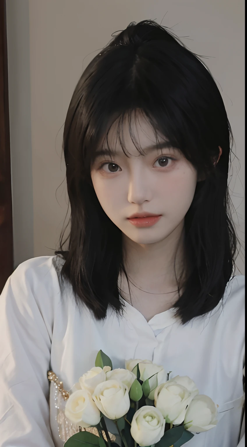 best qualtiy,tmasterpiece,超高分辨率,(realisticlying:1.4),Close-up of white dress, gorgeous chinese models, Gorgeous young Korean woman, beautiful Korean women, yanjun cheng, xintong chen, ruan jia beautiful!, Beautiful young Korean woman,