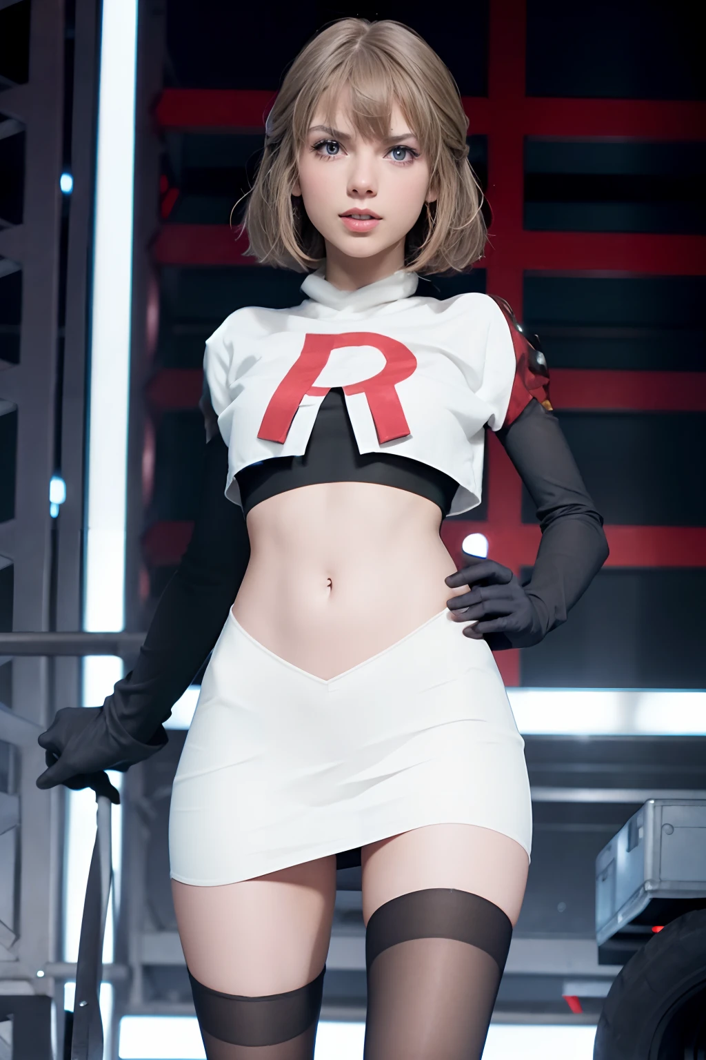 red capital R in middle of top