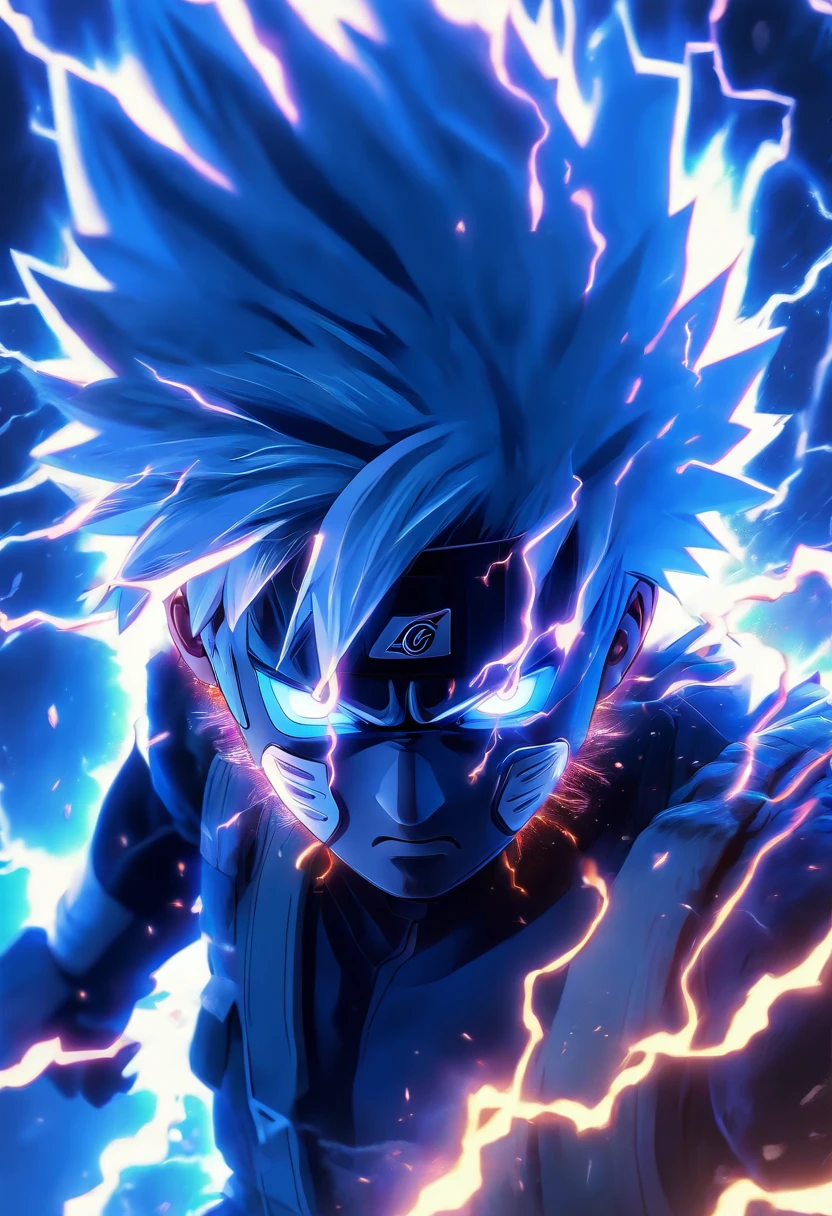 kakashi hatake, (In a firestorm,Around Lightning Thunder VFX), Masterpiece, Best quality, hyper qualit, absurd details, Best light, Best shadow, Sharp, Clear picture, Detailed face, Detailed eyes, detailed hairs, Detailed, Extremely detailed, A high resolution, 8K, 4K, hyper HD, Ray tracing, beautiful effects, Pictures (full bodyesbian)