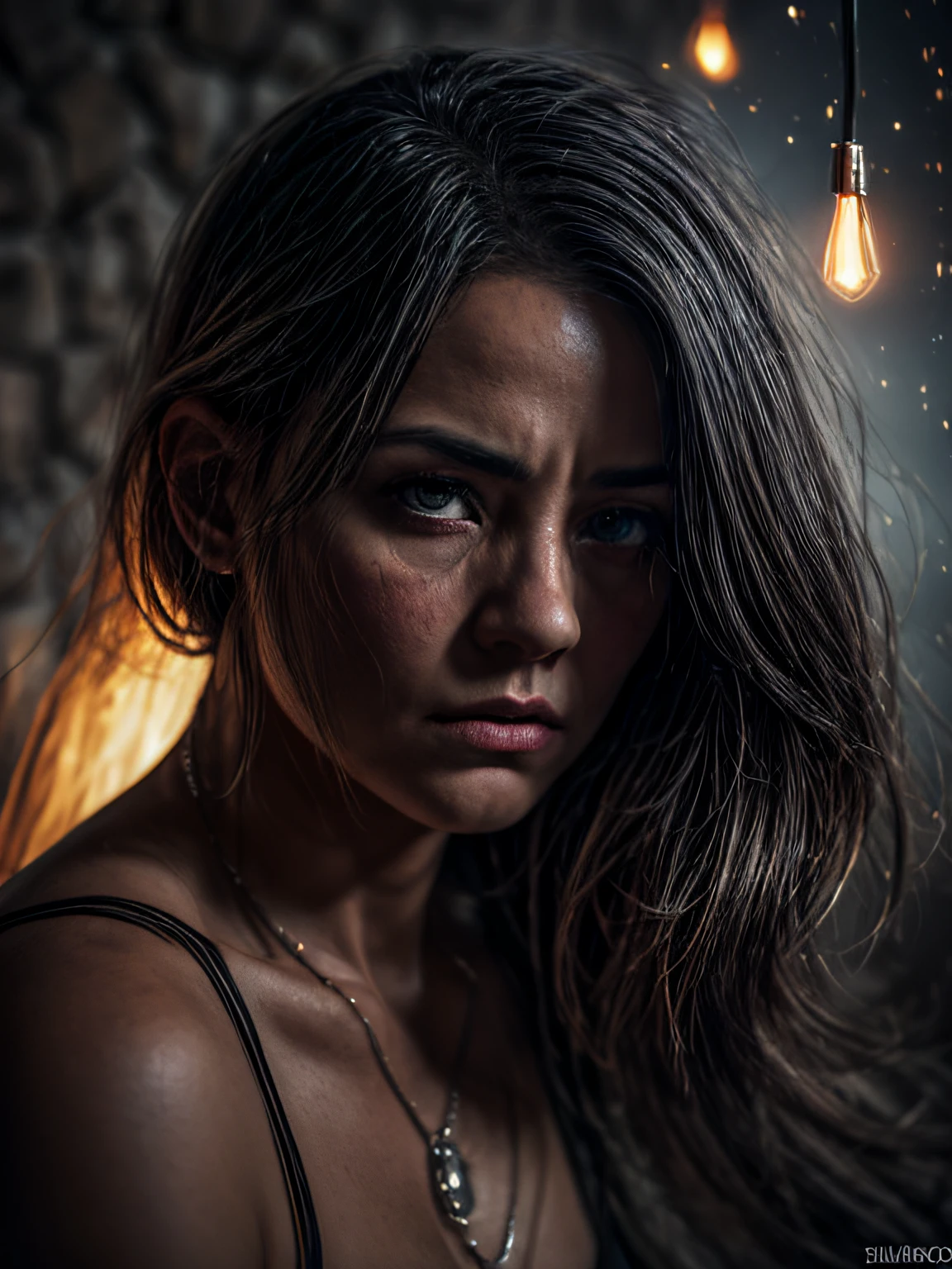 (master part, high resolution:1.3), (foto de uma velha mulher em seu ambiente escuro e misterioso:1.2), (Sony Alpha 1 camera, Conhecido por capturar detalhes excepcionais e desempenho com pouca luz:1.2), (emparelhado com o Sony FE 24-70mm f/2.8 GM lenses for a versatile and sharp composition:1.2), (The old woman surrounded by an aura of mystery and intrigue:1.1), (his dark clothes and enigmatic expression adding to the atmosphere:1.1), (Sony Alpha 1 camera capturing the intricate textures and subtle tones in the low light setting:1.2), (a table adorned with tarot cards, scattered in a mystical formation:1.1), (velas piscando, casting dancing shadows around the room:1.1), (the dim lighting adding to the environment of secrecy and mysticism:1.1), (os olhos da mulher se concentraram nas cartas, como se buscasse respostas do desconhecido:1.1), (uma bola de cristal nas proximidades, Adding to the mystical setting:1.1), (Symbols of astrology and esoteric knowledge decorating the room:1.1), (uma pitada de incenso no ar, adding to the sensory experience:1.1), (The photo that captures the woman's connection to the spirit world and her mysterious aura:1.1), (um momento congelado no tempo, capturing the intense, introspective atmosphere of divination:1.1), (an image that invites viewers into a world of magic and spiritual perception, deixando-os intrigados e curiosos:1.1), cinemactic, hiper-detalhado, detalhes insanos, Lindamente colorido, Motor irreal, DOF, Super-Resolution, Megapixel, cinematographic lightning, antialiasing, FKAA, TXAA, RTX, SSAO, Post processing, post - production, Mapeamento de tons, .cgi, VFX, SFX, Insanamente detalhado e intrincado, Hiper maximalista, hyper realistic, volumetric, fotorrealista, ultra fotorreal, ultra-detalhado, detalhes intrincados, 8k, super detalhado, Colorido, Volumetric lightning, HDR, Realistic, Motor irreal, 16k, foco nítido, octan render