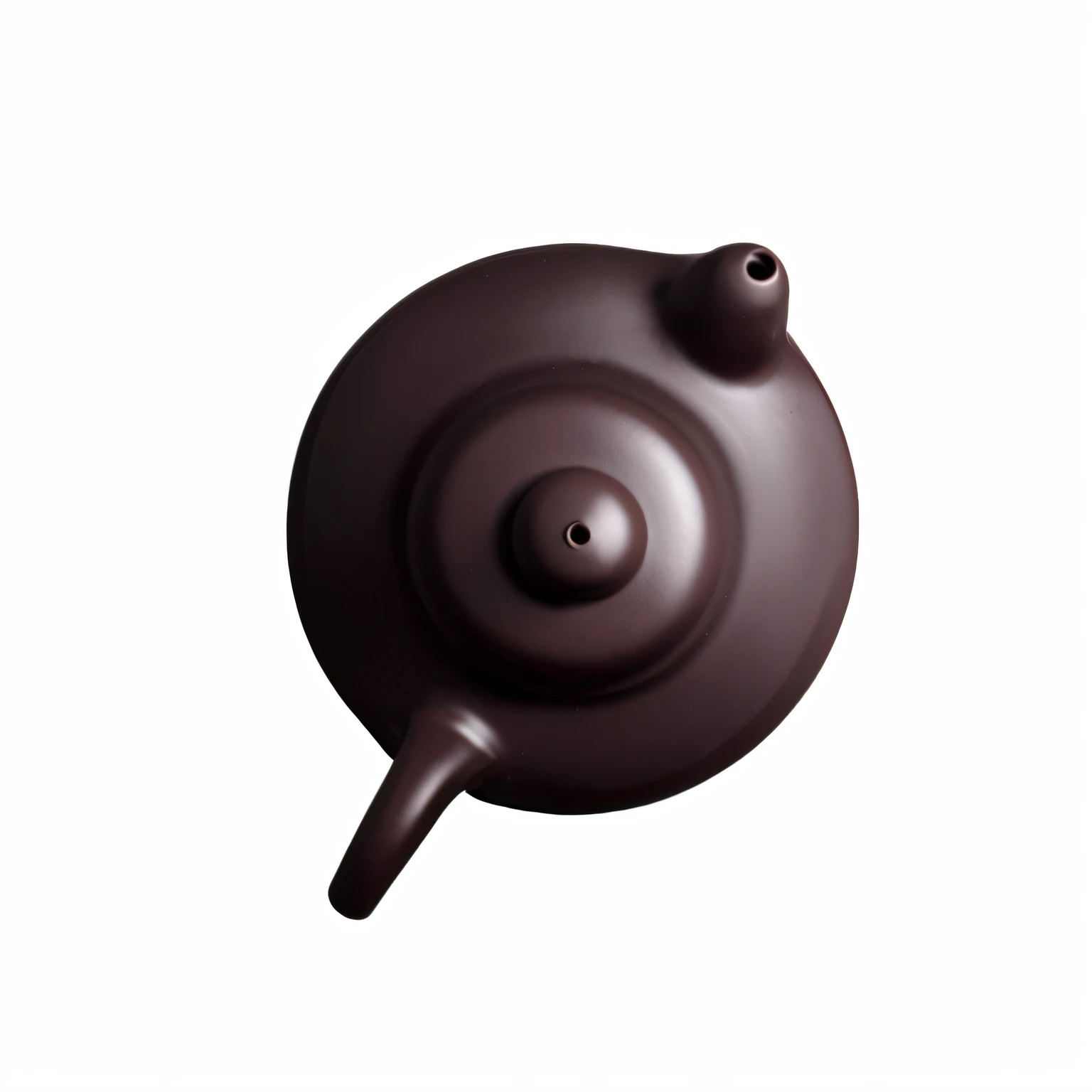 There is a teapot with lid on white background, teapot : 1, teapot, chocolate, pot, kettle, smooth shading, teapot, inspired by Shūbun Tenshō, made of glazed, On a white background, shogakukan, heavy shading, round form, oil glaze, Bronze, depicted as a 3 d render