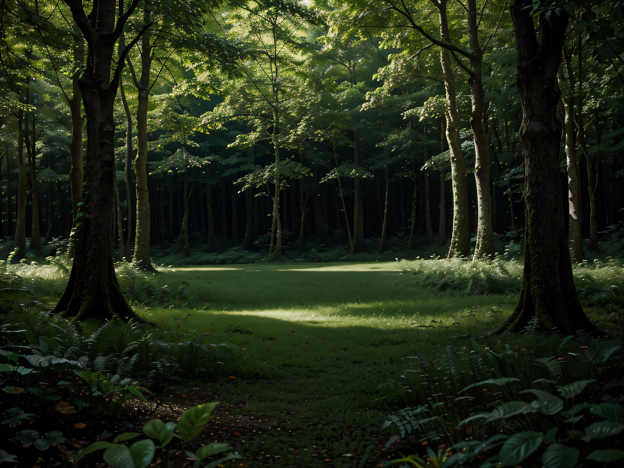 Enchanted Forest: A lush forest filled with magical, glowing flora and fauna.