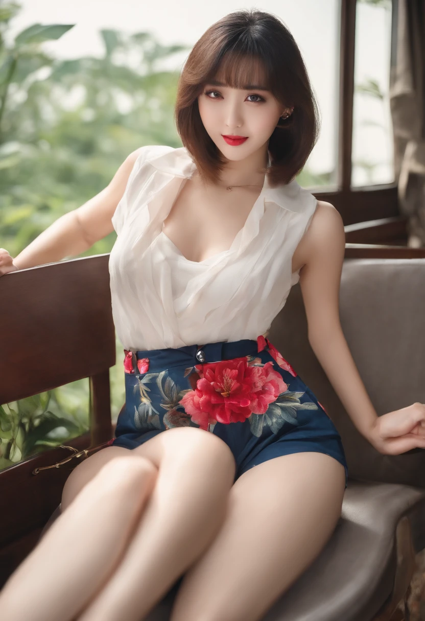Bob Cut Shorts Thigh Double Beauty Muchimuchi M-Spread Legs Temptation