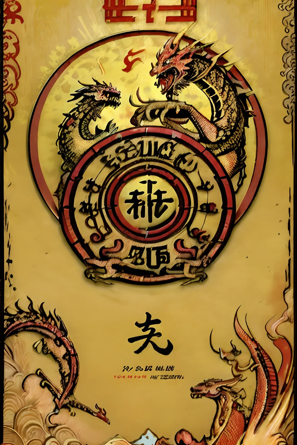 Carp Leaping Dragon Gate, Meaning of Transformation, Exquisite Poster Design, National Style Poster, Graphic Art, Chinese Dragon, Traditional Chinese Fish Transforming Dragon Image