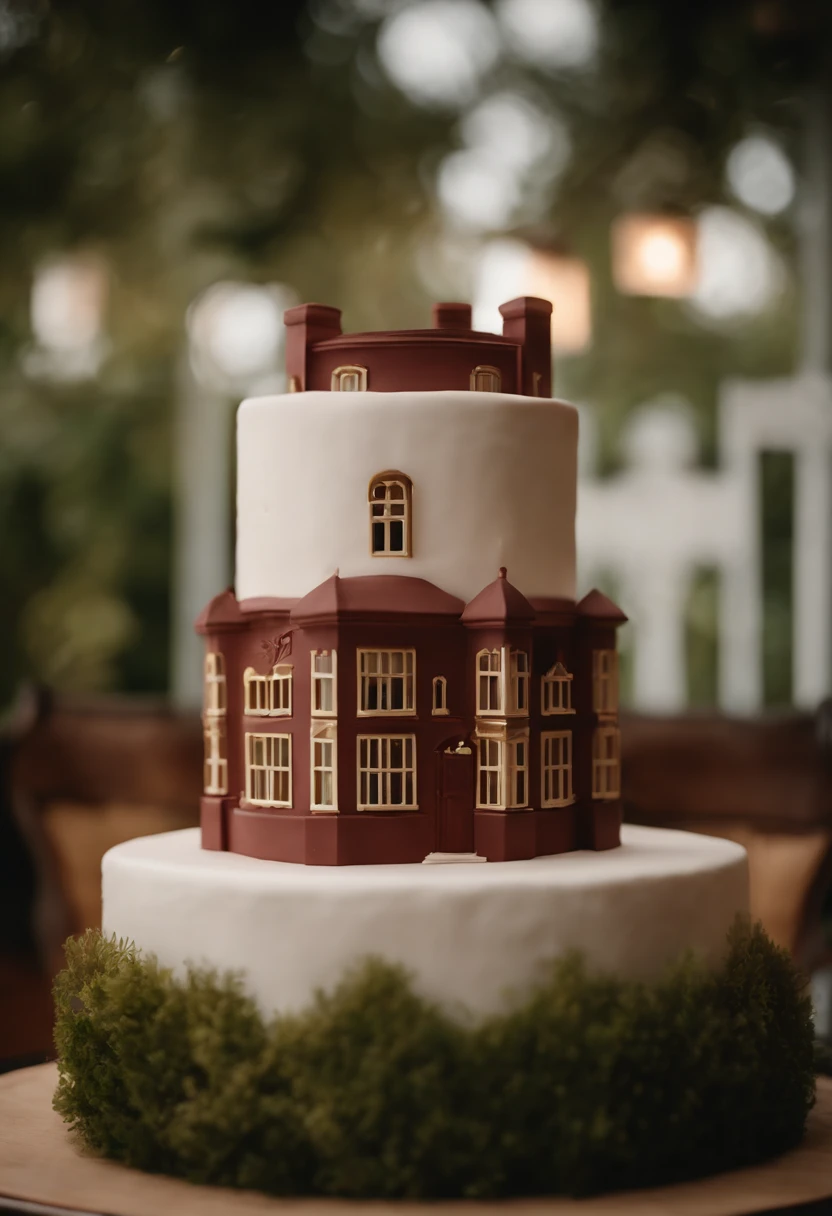 AFI Immobilier's 10th anniversary cake in the form of a villa with the name on the cake