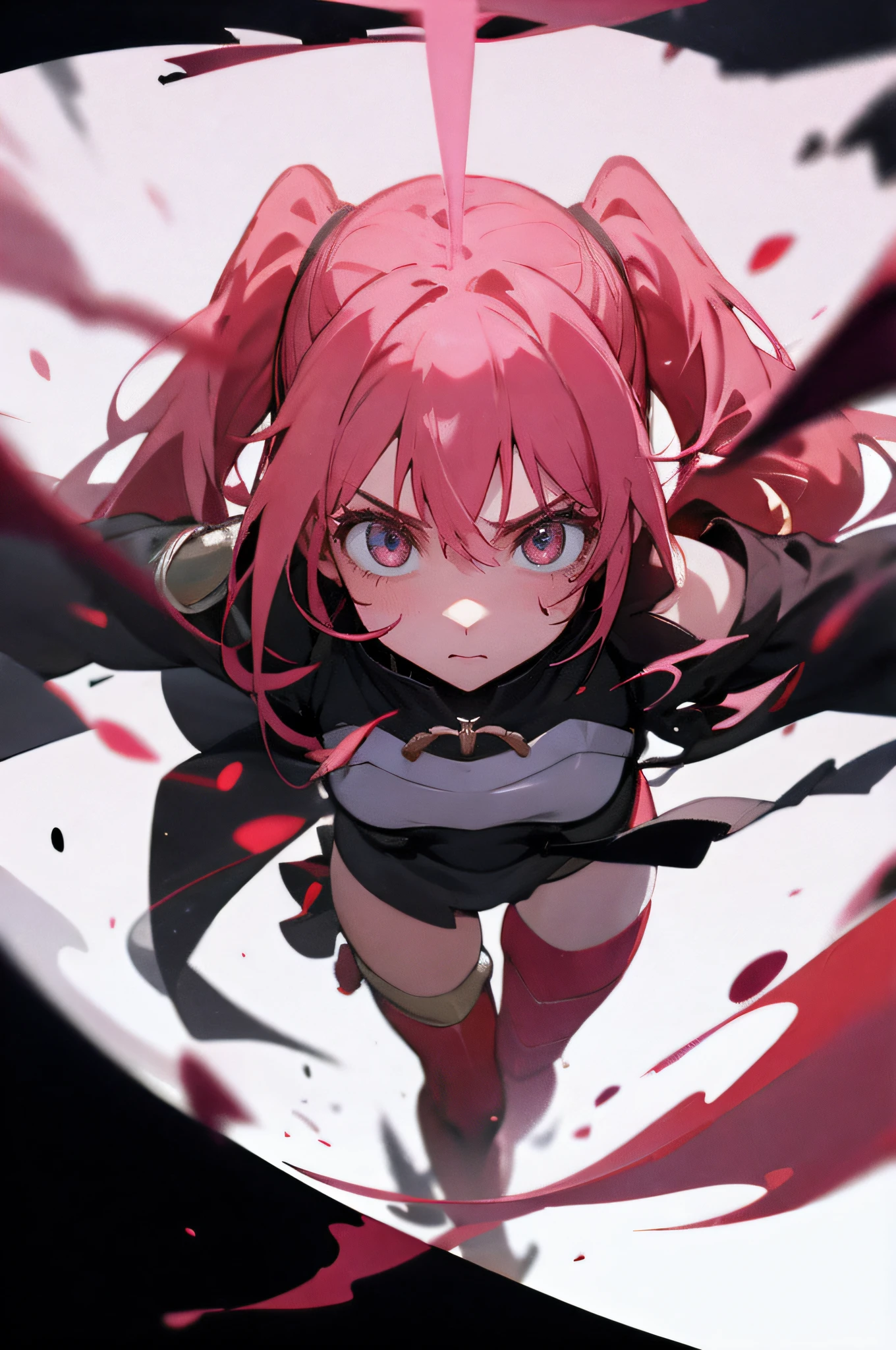Character: Zero two, anime: darling in the franxx, adult body, happy face, In Japan, Wearing a black hoodie