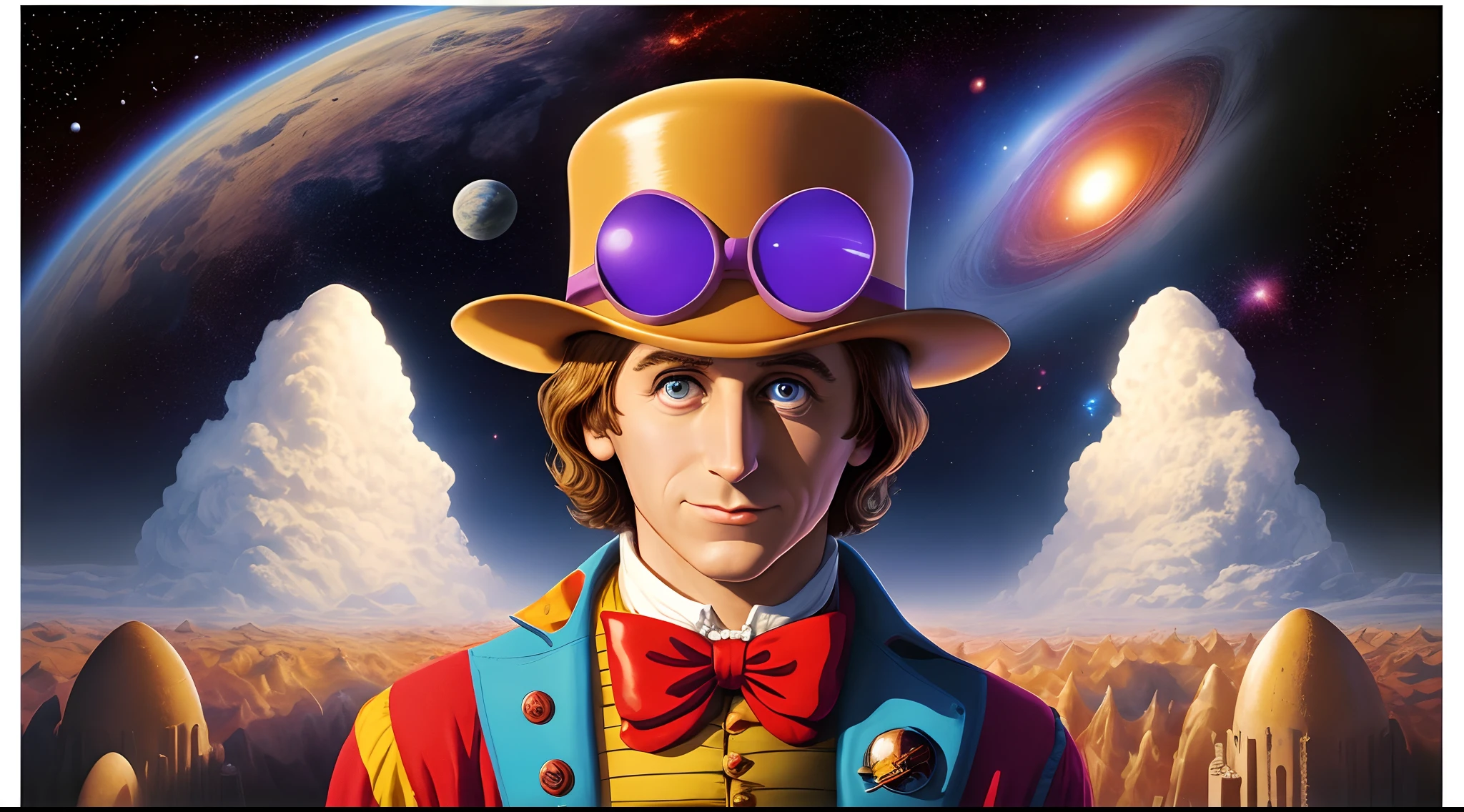 Willy Wonka in the space movie poster