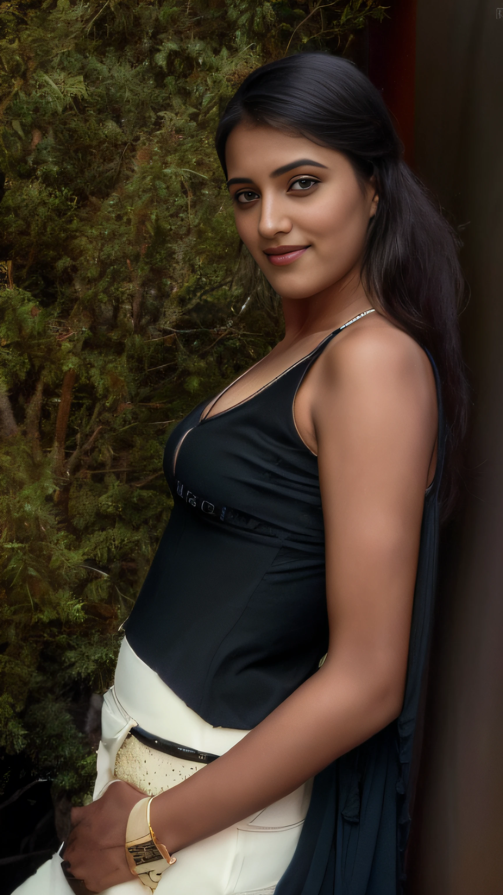 (editorial photograph of a young Indian woman),(((medium breast)))、karla ortiz, (highly detailed face:1.4) (smile:0.7) (backround 5 star hotel , moody, private study:1.3) POV, by lee jeffries, nikon d850, film stock photograph ,4 kodak portra 400 ,camera f1.6 lens ,rich colors ,hyper realistic ,lifelike texture, dramatic lighting , cinestill 800, realistic, wearing Black dobby weave self design fit & flare dress Sweetheart neck Short, puff sleeve Tie-up detail on back Above knee length in flounce hem Attached Lining Chiffon fabric, actress, karla ortiz, posing!!, candid picture, by Max Dauthendey,