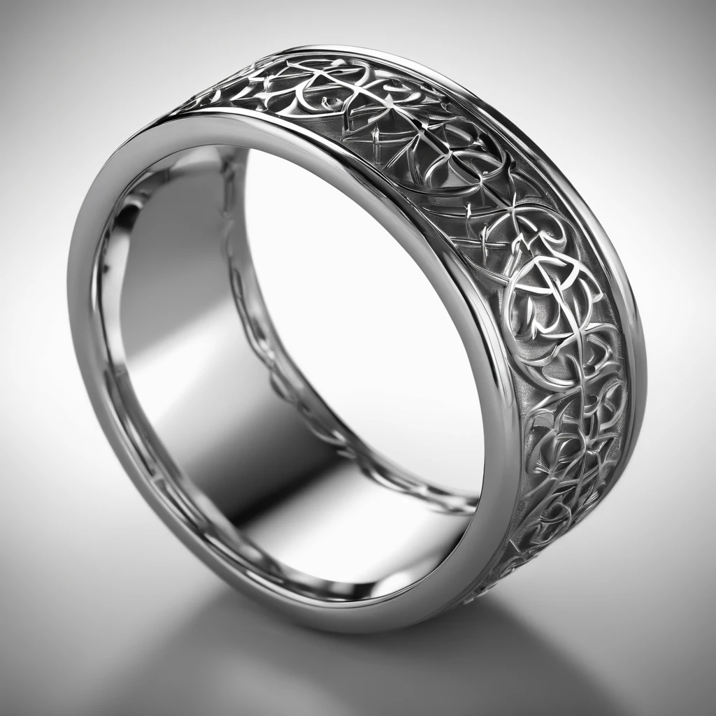 ((Ring design concept art)),silver ring,(Ring concept blueprint),((Wavy rings)),Engraved with a five-pointed star,Natural sunlight,Shining Effect