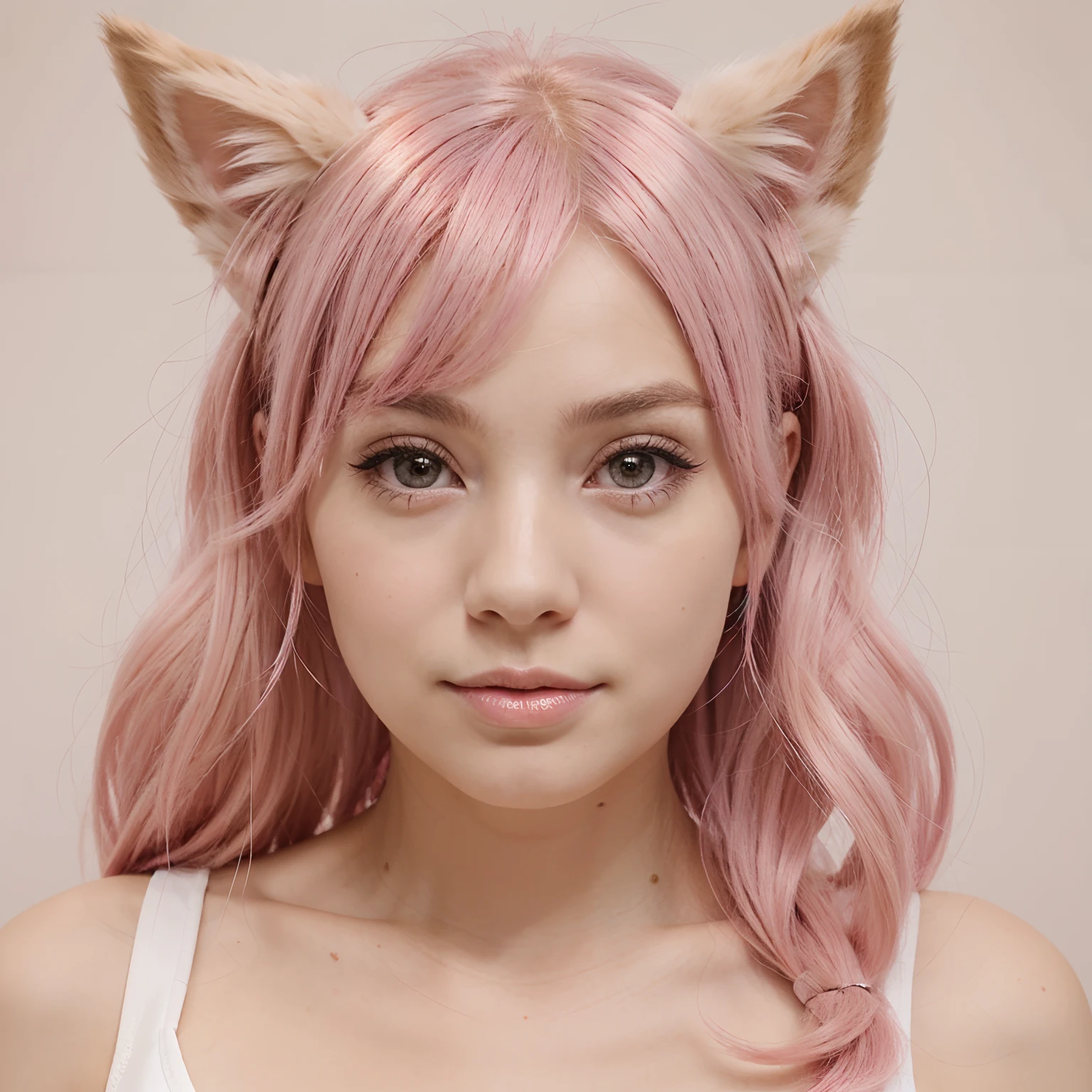 (amia:0.9), closed mouth, cat ears, pink hair, short hair, head shot, face focus, slim, slender, looking at viewer, (masterpiece), (best quality:1.2), absurdres, intricate details, rimlit, (highly detailed skin:1.2),