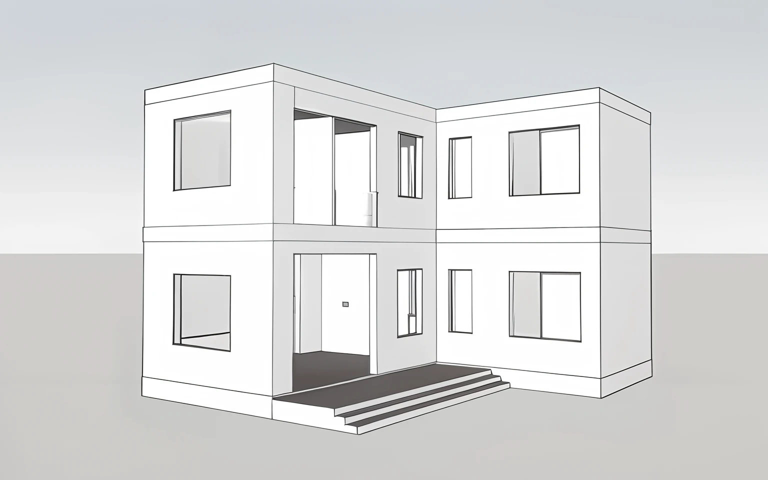 draw the house with modern style