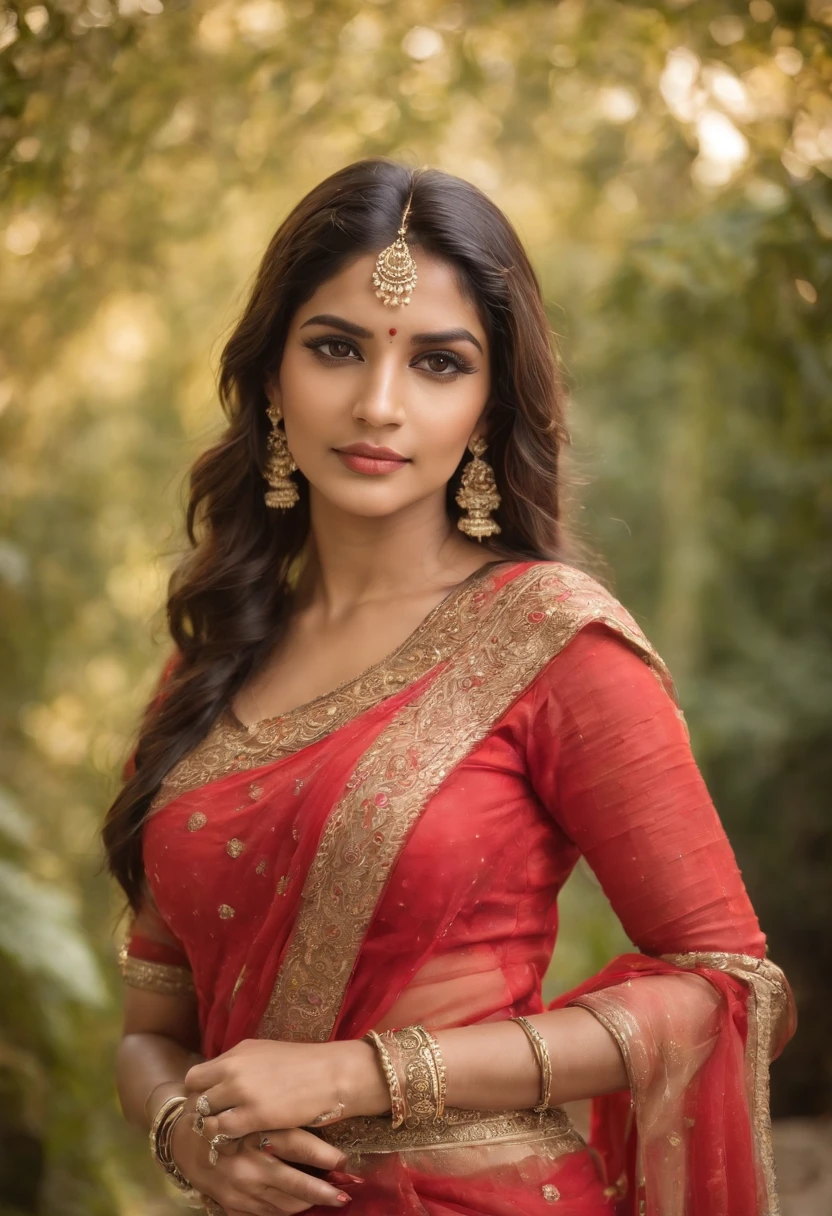 a woman in a sare posing for a photo, full body photo shoot,Indian Goddess, samantha,traditional beauty, INDIAN, beautiful goddess, ornate cosplay, INDICO Style, INDIAN Super model, beautiful maiden, beautiful woman, south east asian with long, Provoked Indian,