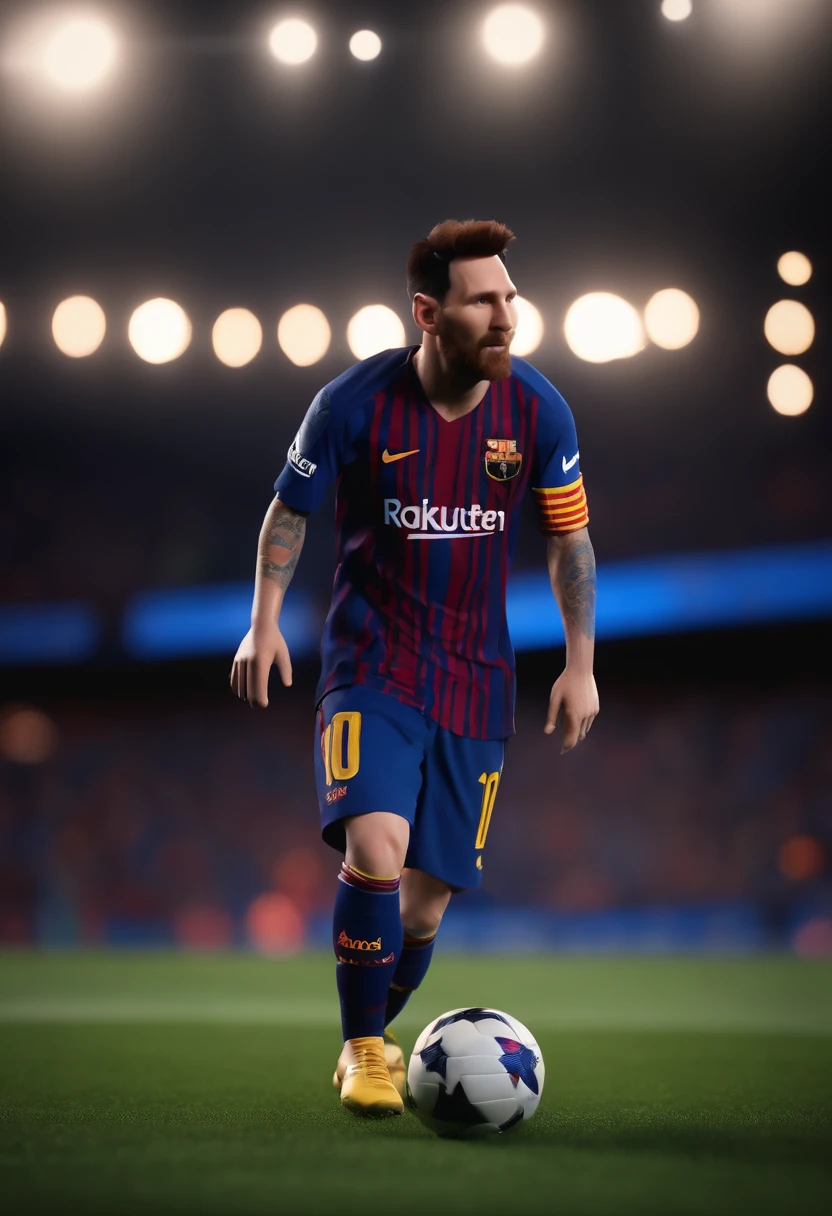 Lionel Messi, (pixar style) (masterpiece:1.2) (bokeh) (best quality) (detailed skin) (detailed texture) (8k) (claymation) (cinematic lighting) (sharp focus