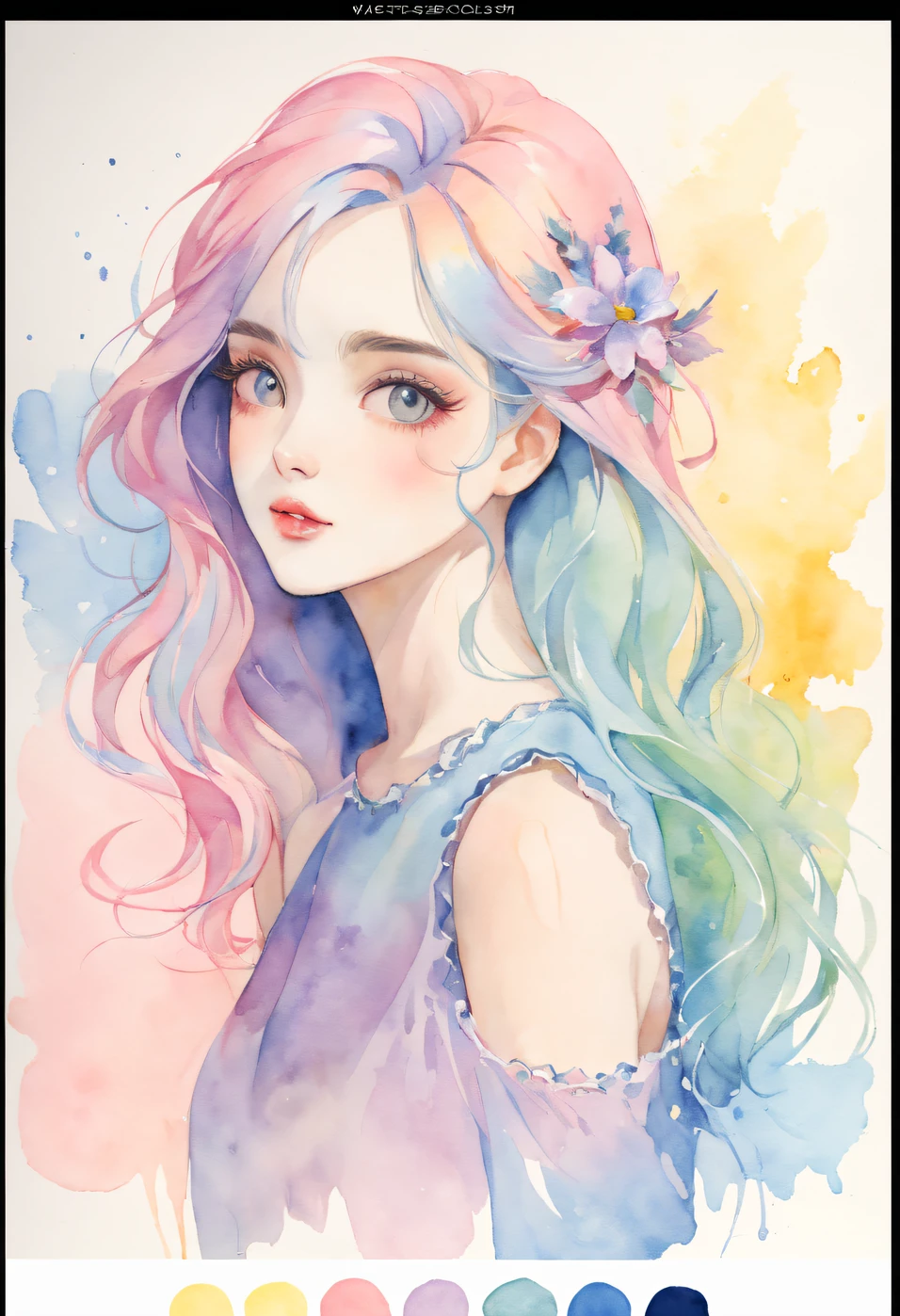 wartercolor, pastelcolor,