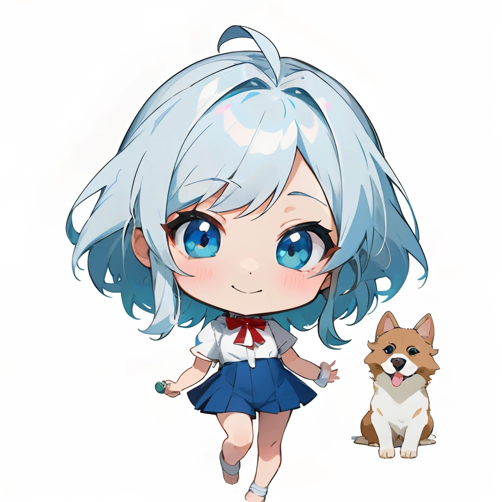 Anime girl with silver hair and pink eye edging, official artwork, , Lori, anime style portrait, anime moe art style, 2 d anime style, Cute art style, Stylized anime, Anime Art Style, Anime style. 8K, anime style 4 k, Anime Art Style, digital anime art!!、White puppy、fluffly、Baby Golden Retriever、blanche、Vigorous、A charming smile、Office Lady Style Clothes、Wearing a suit、Deformed puppy、raise the front paws、((​masterpiece))、(((top-quality))、(CharacterDesignSheet、Same character、gauges、Across、soles)、