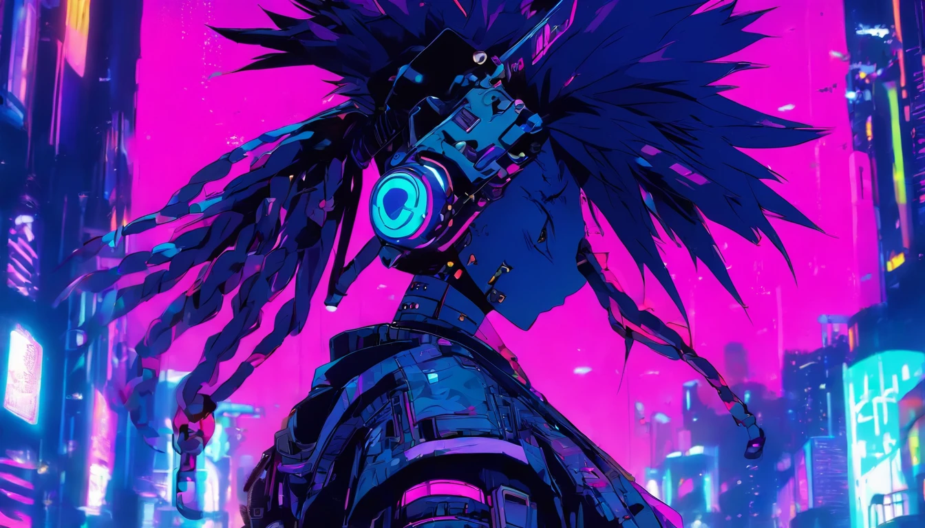 Cyber punk character in anime world