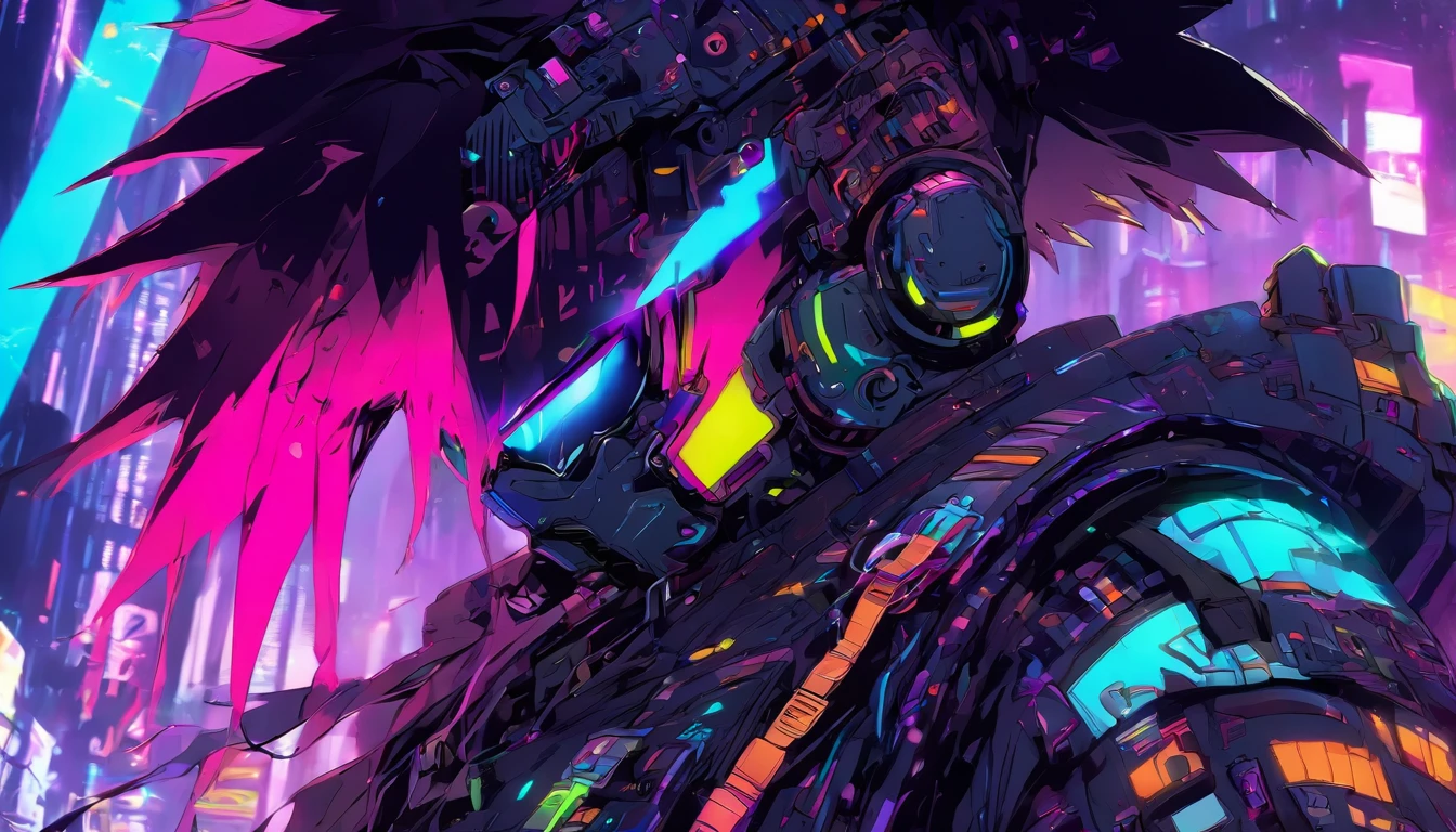 Cyber punk character in anime world