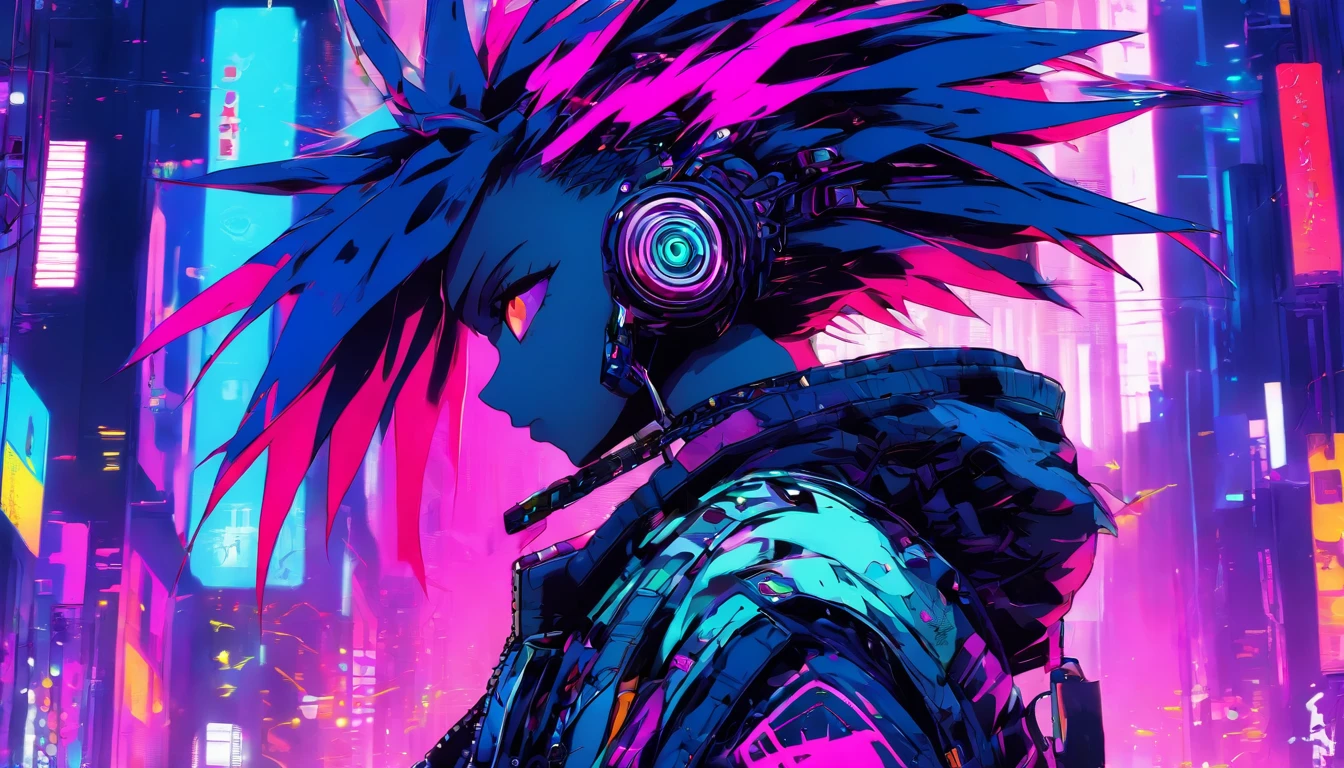 Cyber punk character in anime world