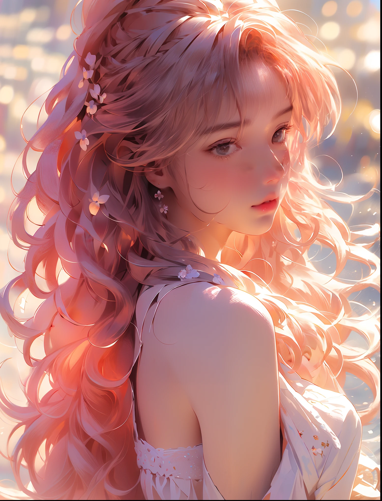 masterpiece,bestquality,1girl,solo,floatinghair,onthebeach,hair_pull, extremely detailed CG unity 8k wallpaper,masterpiece, best quality, ultra-detailed, beautiful detailed eyes:1.2,best illumination, (best shadow, an extremely delicate and beautiful, bloom),