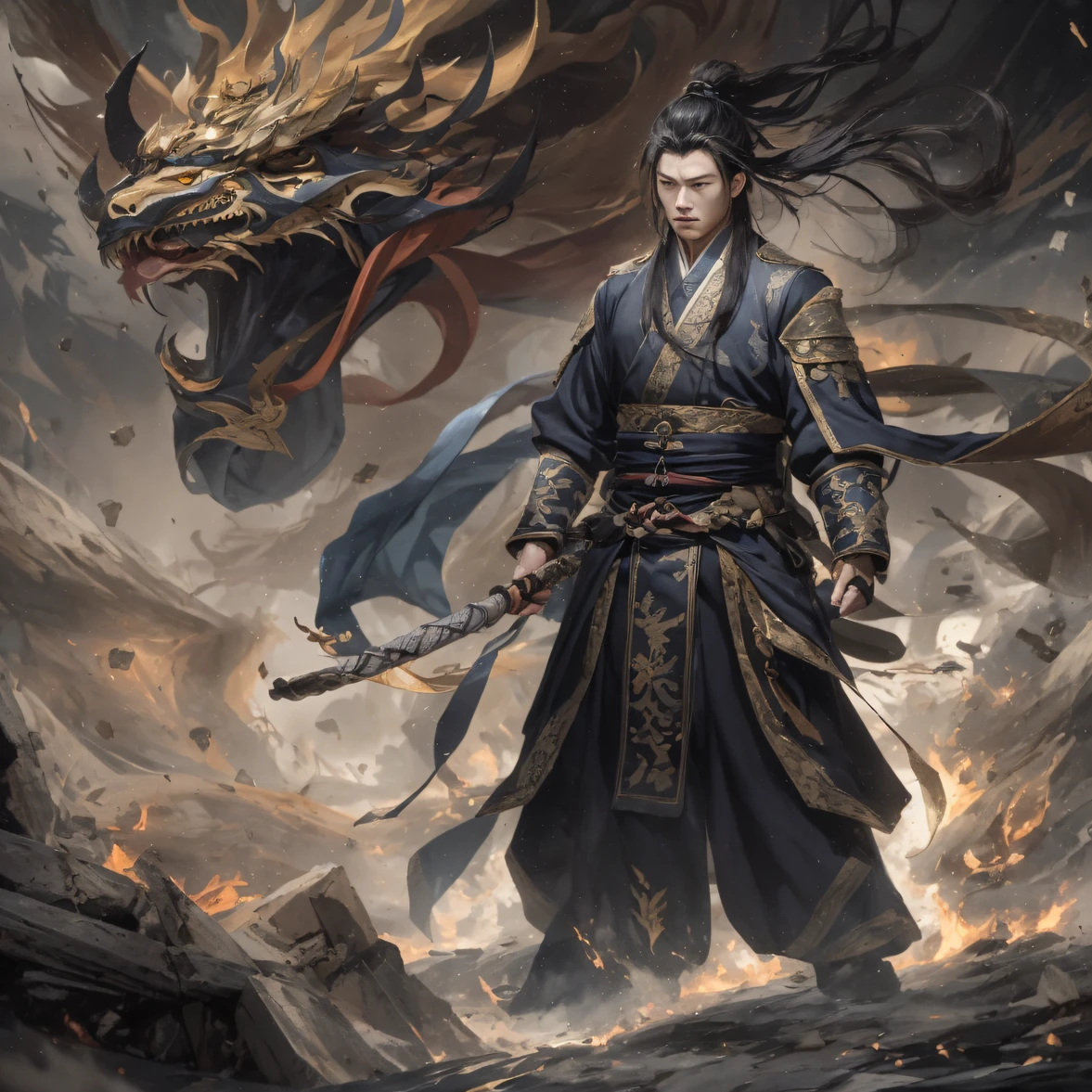 32K，Qin Yu flew into the Immortal Demon Realm, Chance encounter with Liu Hanshu, He saw in him his former self, It was decided to take him as an apprentice, Teach him how to protect himself, But because of the Tibetan star map, He established relationships with the Liu family and the Jade Sword Sect, It opens with the death of Liu Hanshu, Qin Yu embarked on the road of confrontation with a strong enemy, Working hard, Make yourself stronger, Stick to your own core path of justice, I also want to protect the people I care about, The three brothers took off, And embarked on a long journey to find a good brother, Qin Yu, Where are Xiao Hei and Hou Fei（canyons）Climb the streets（Doomsday Stream）eyes filled with angry，He clenched his fists，Rush up，Deliver a fatal blow to your opponent，full bodyesbian，Full Body Male Mage 32K（Masterpiece Canyon Ultra HD）Long flowing black hair，Campsite size，zydink， The wounded lined up in the streets（canyons）Climb the streets， The scene of the explosion（canyons）， （Linen batik scarf）， Angry fighting stance， looking at the ground， Batik linen bandana， Chinese python pattern long-sleeved garment， canyons（Abstract propylene splash：1.2）， Dark clouds lightning background，Flour flies（realisticlying：1.4），Black color hair，Flour fluttering，rainbow background， A high resolution， the detail， RAW photogr， Sharp Re， Nikon D850 Film Stock Photo by Jefferies Lee 4 Kodak Portra 400 Camera F1.6 shots, Rich colors, ultra-realistic vivid textures, Dramatic lighting, Unreal Engine Art Station Trend, cinestir 800，Flowing black hair,（（（Jungle Canyon）））The wounded lined up in the streets（vale）Climb the streets，Movie master real-time image quality（tmasterpiece，k hd，hyper HD，32K）Long flowing glossy black hair，Tang dynasty complex，zydink， a color，Morning（canyons）， （Linen batik scarf）， Combat posture， looking at the ground， Linen bandana， Chinese python pattern long-sleeved garment， Morning（Abstract gouache splash：1.2）， Dark clouds lightning background，sprinkling