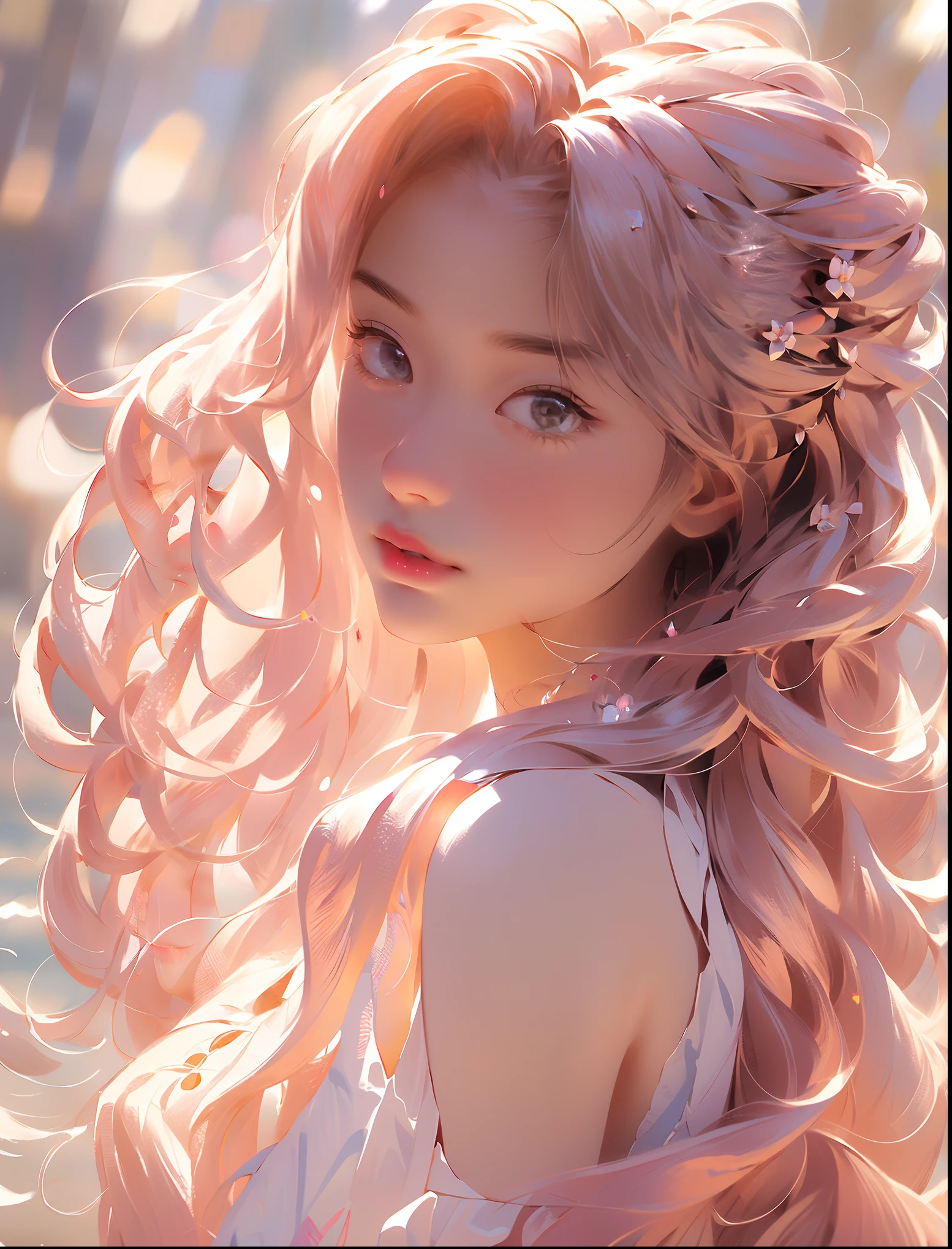 masterpiece,bestquality,1girl,solo,floatinghair,onthebeach,hair_pull, extremely detailed CG unity 8k wallpaper,masterpiece, best quality, ultra-detailed, beautiful detailed eyes:1.2,best illumination, (best shadow, an extremely delicate and beautiful, bloom),