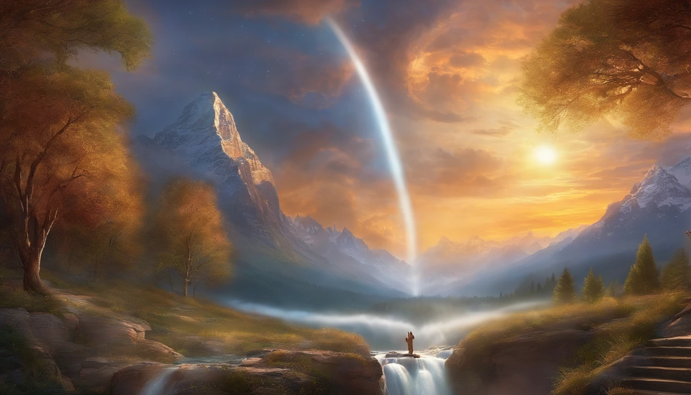 Isaiah, humble and dedicated, receives a divine revelation.
A glimpse of God's majesty surrounds him, and a celestial voice calls him to be the messenger of hope and redemption.
Isaiah witnesses visions of a glorious future and shares the promise of the coming Messiah.