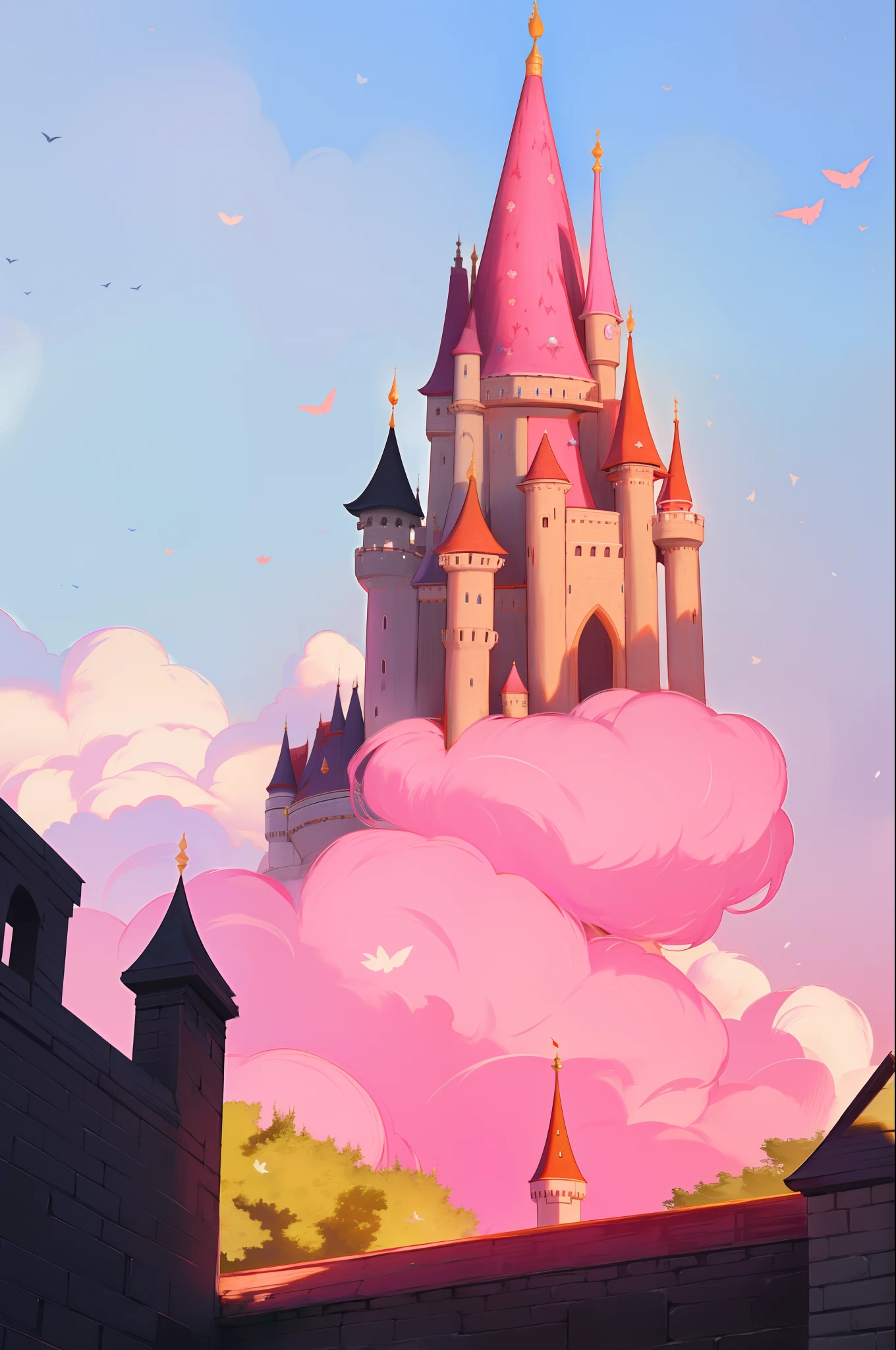 Castles、Fairy tale、Fantastical、pink there、evening glow