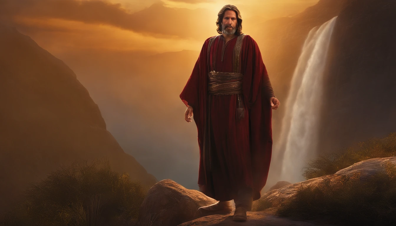 Daniel from the Bible in the lion's den in Egypt