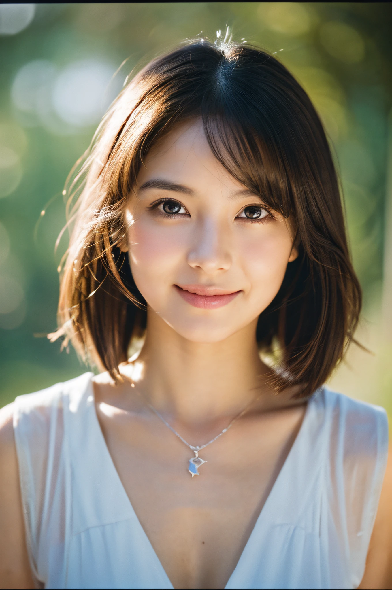 Japanese ),((beautiful girl)),cleavage,An expression that imagines something pleasant:1.2,(perfect body beauty:1.2),((perfect body)),(shy smile),beautiful teeth,