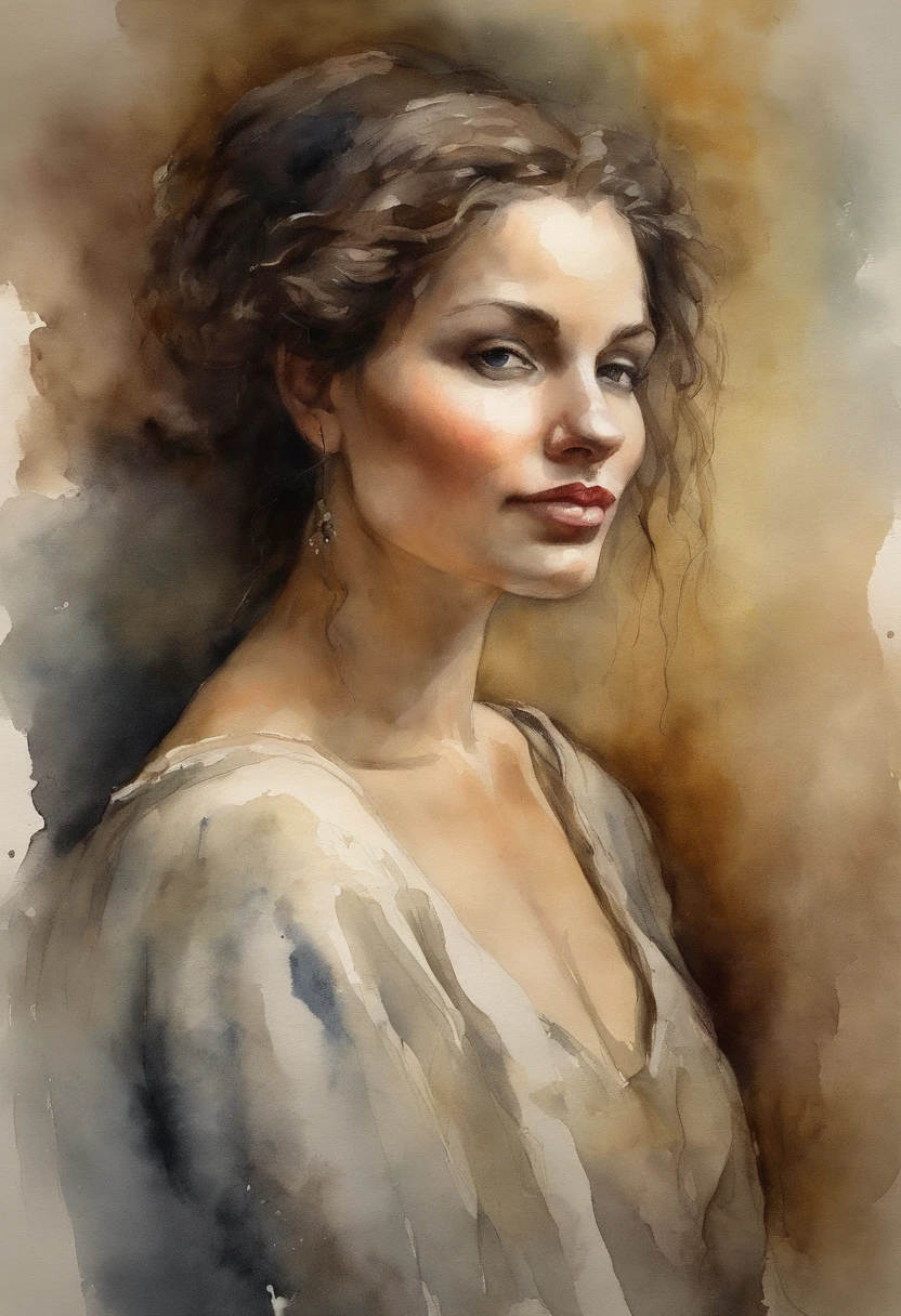 Heavy Oil Painting, Rembrandt van Rijn, Cute woman looking mysterious, Moody settings,